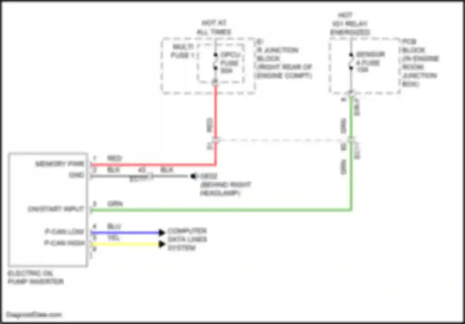 G70 Genesis I (2017-2021): Wiring diagram engine performance 2.0l turbo, electric oil pump circuit