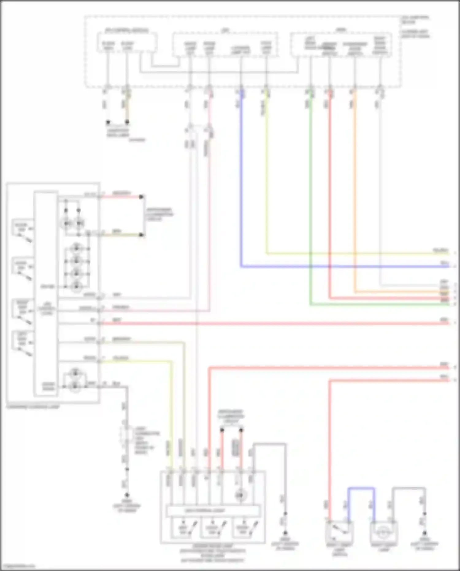 Wiring diagram passenger door switch for Genesis G70 I (2017-2021) (2 of 2)