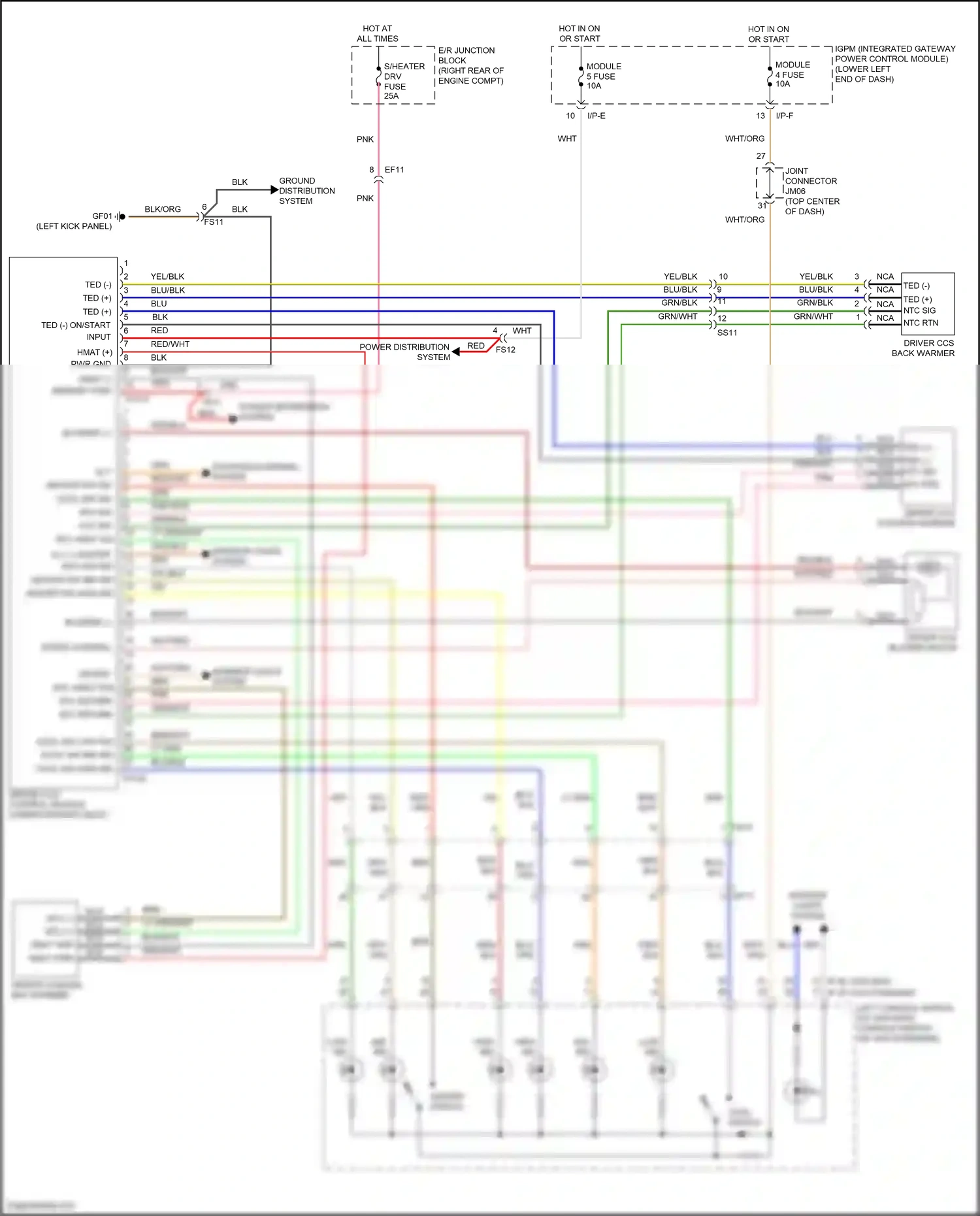 Genesis G80 I (2016-2020) ted (-) on/start input wiring diagram  (1 of 1)