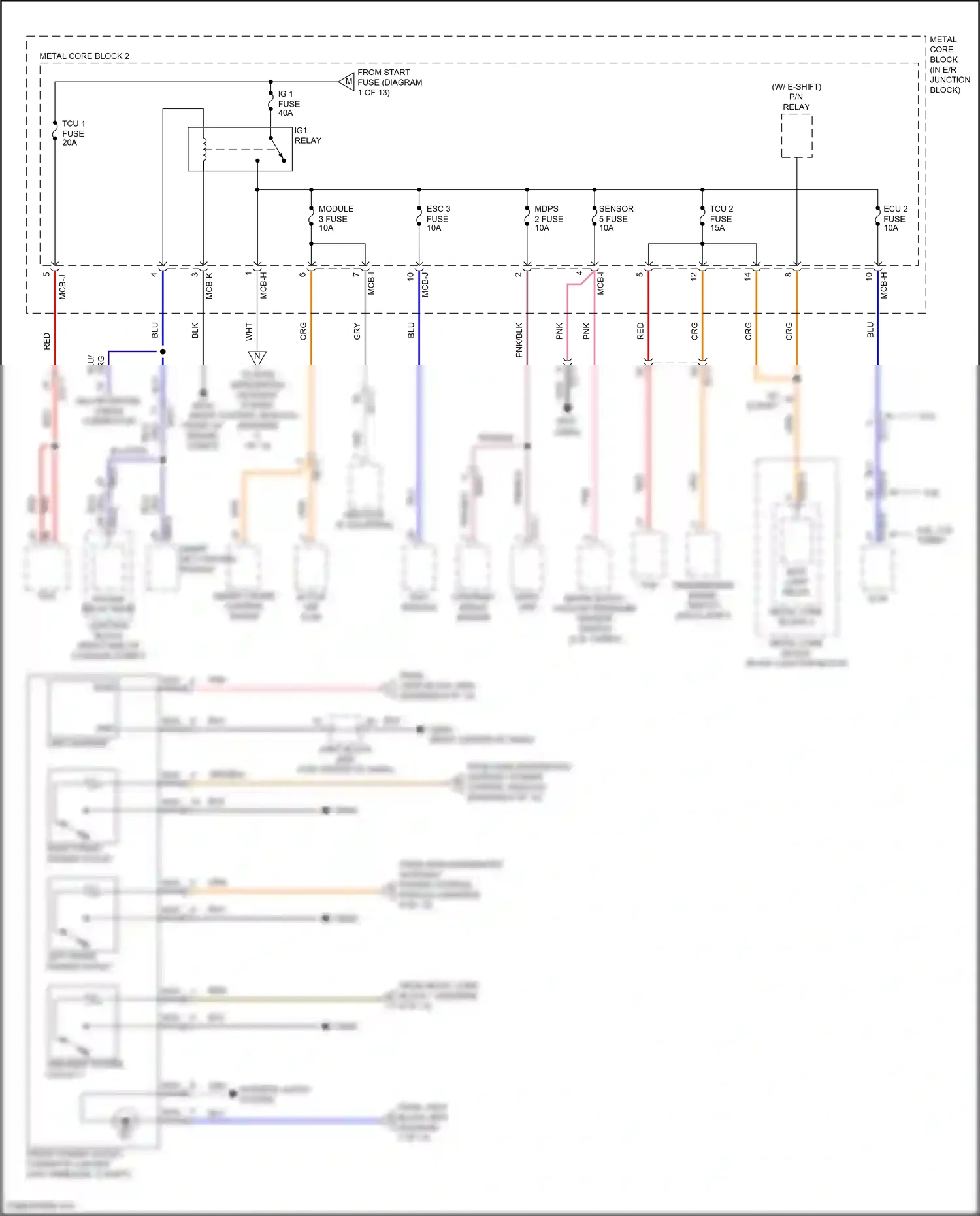 Genesis G80 I (2016-2020) (w/o wireless, e-shift) wiring diagram  (1 of 2)