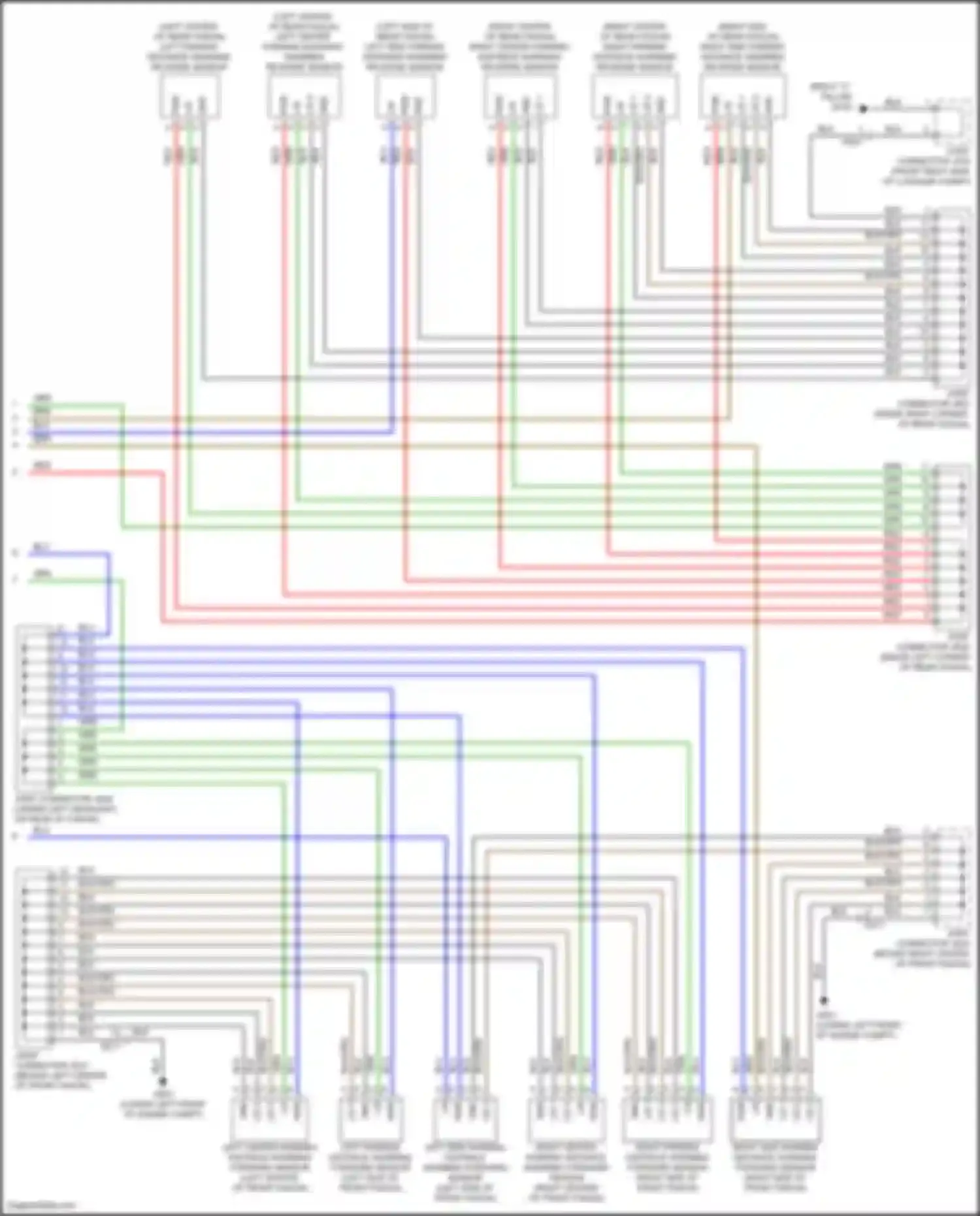 Wiring diagram left center parking distance warning forward sensor for Genesis G80 II (2020-2024) (3 of 3)