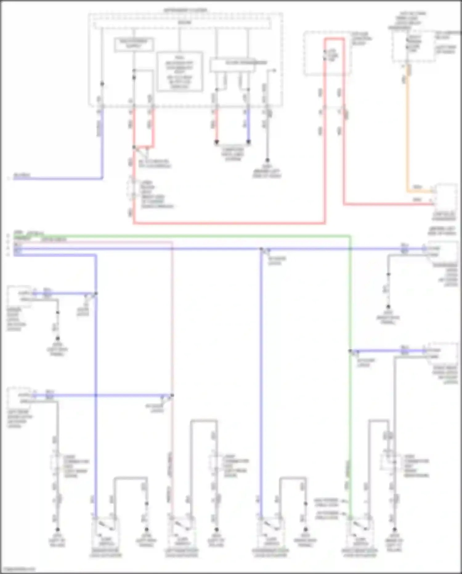Wiring diagram right rear door for Genesis G80 II (2020-2024) (2 of 11)