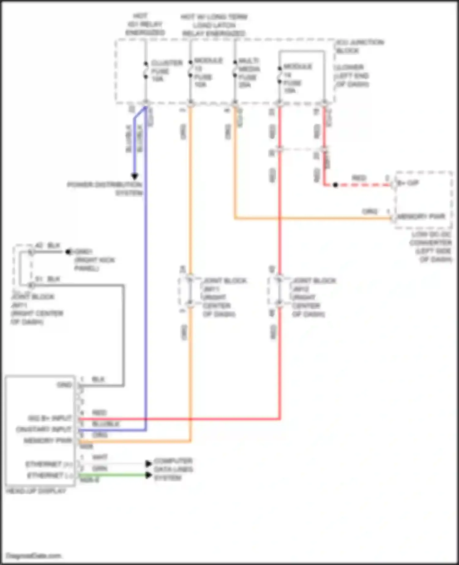 Wiring diagram head-up display for Genesis GV70 I (2020-2024) (3 of 6)