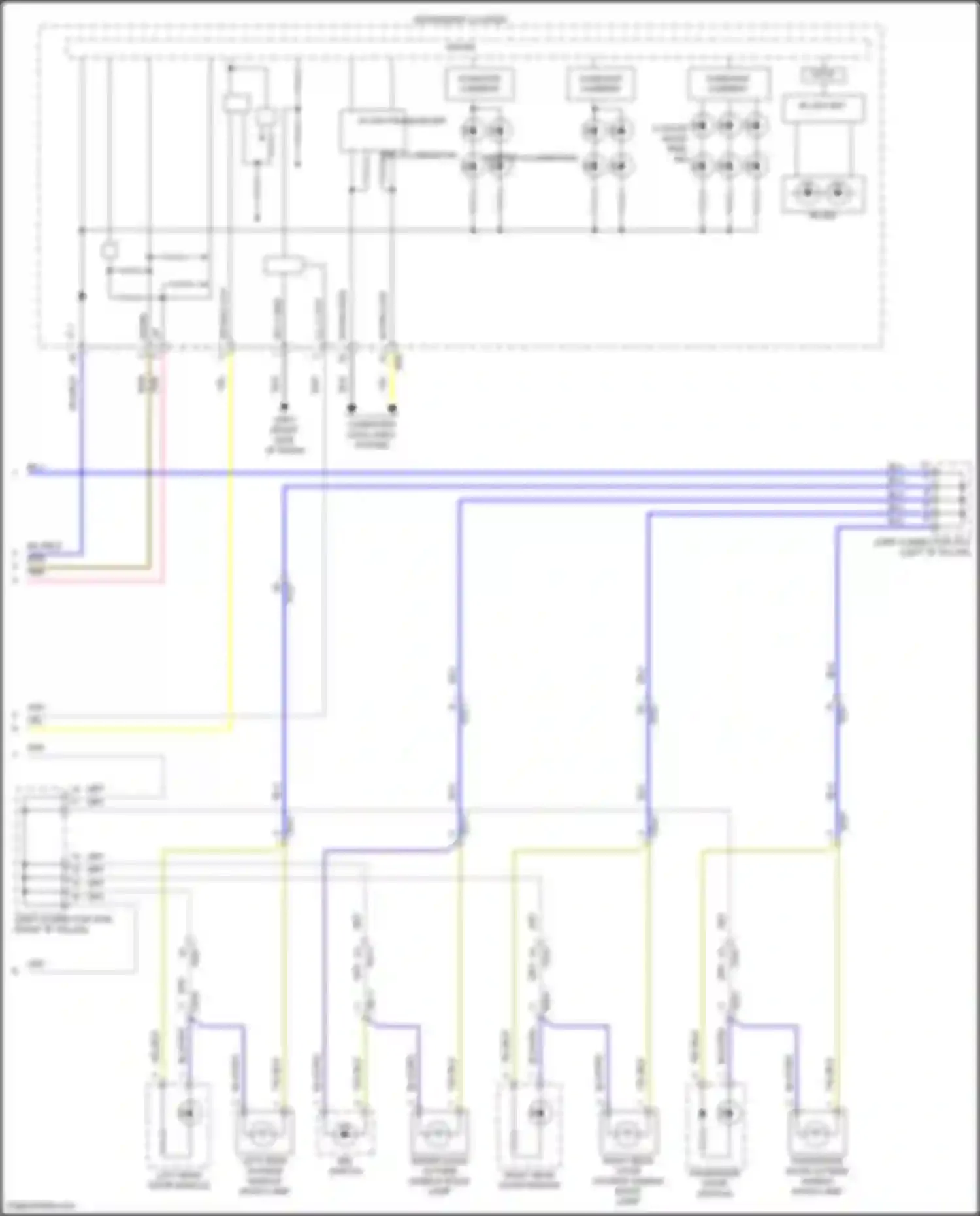Wiring diagram right rear door outside handle mood lamp for Genesis GV70 I (2020-2024) (1 of 2)