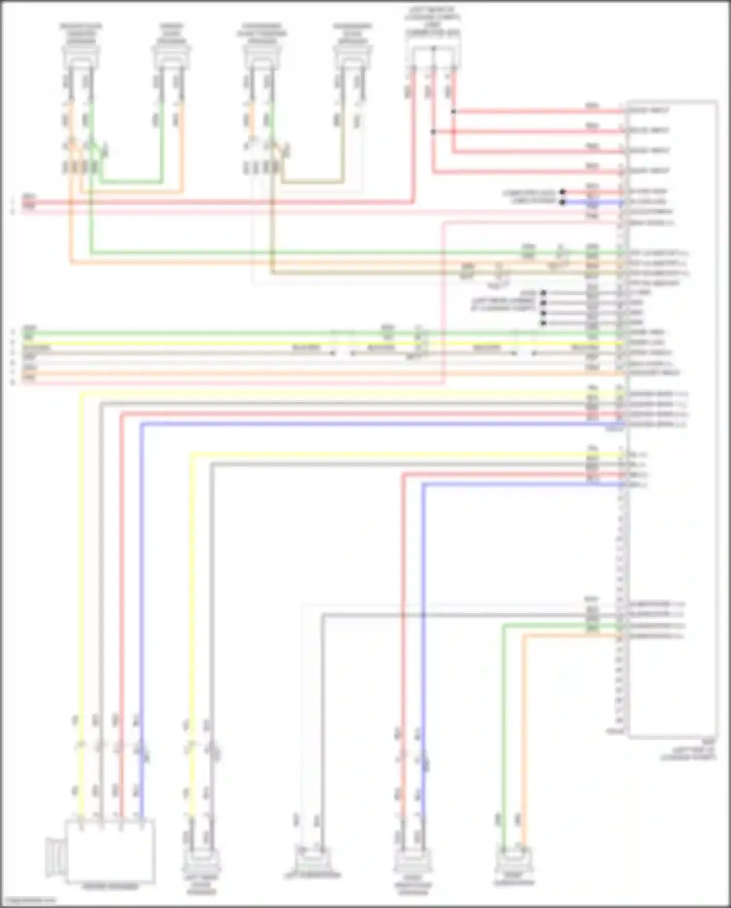 Wiring diagram left rear door speaker for Genesis GV80 I facelift (2023-2024) (3 of 6)