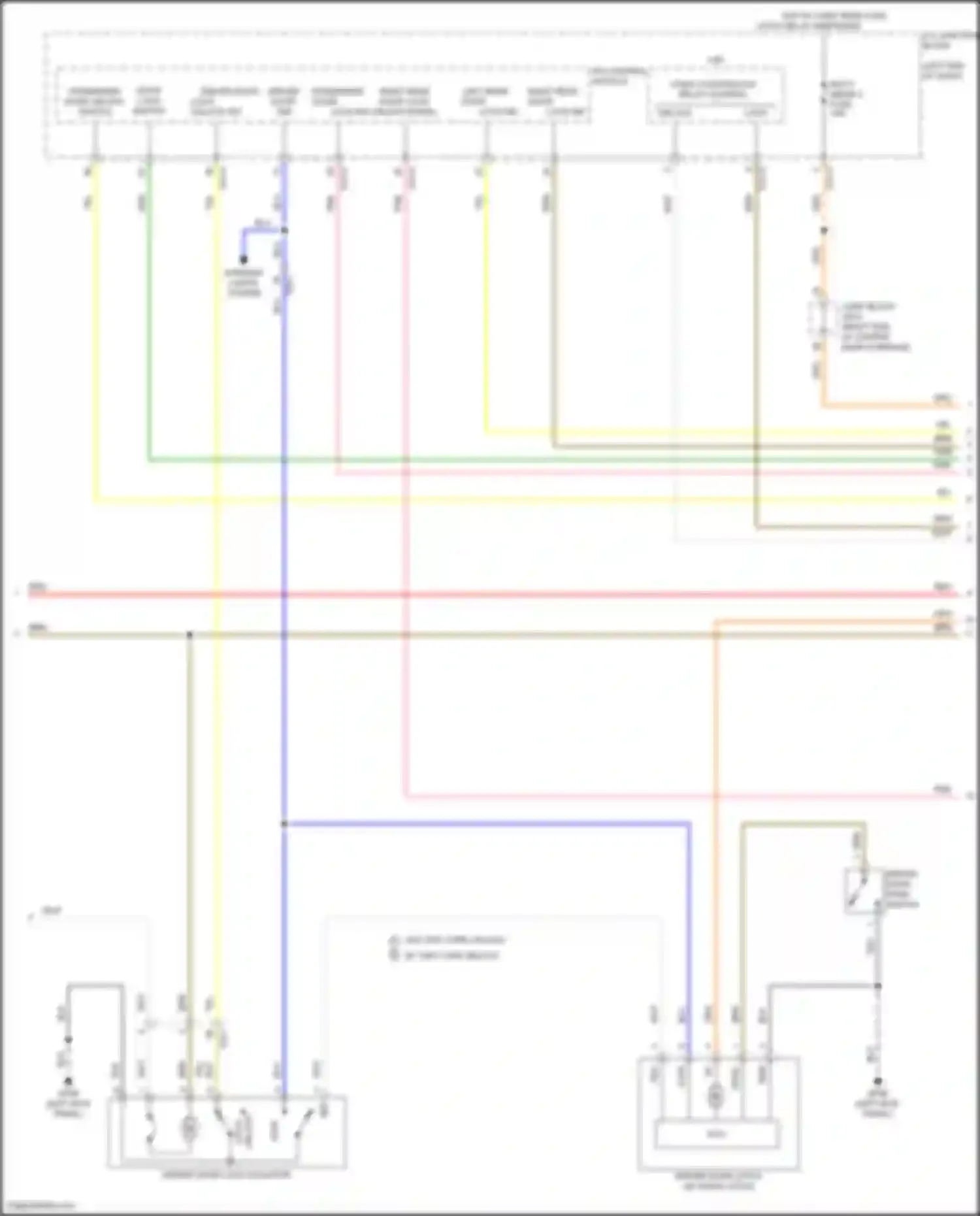 Wiring diagram passenger door unlock switch for Genesis GV80 I facelift (2023-2024) (1 of 4)
