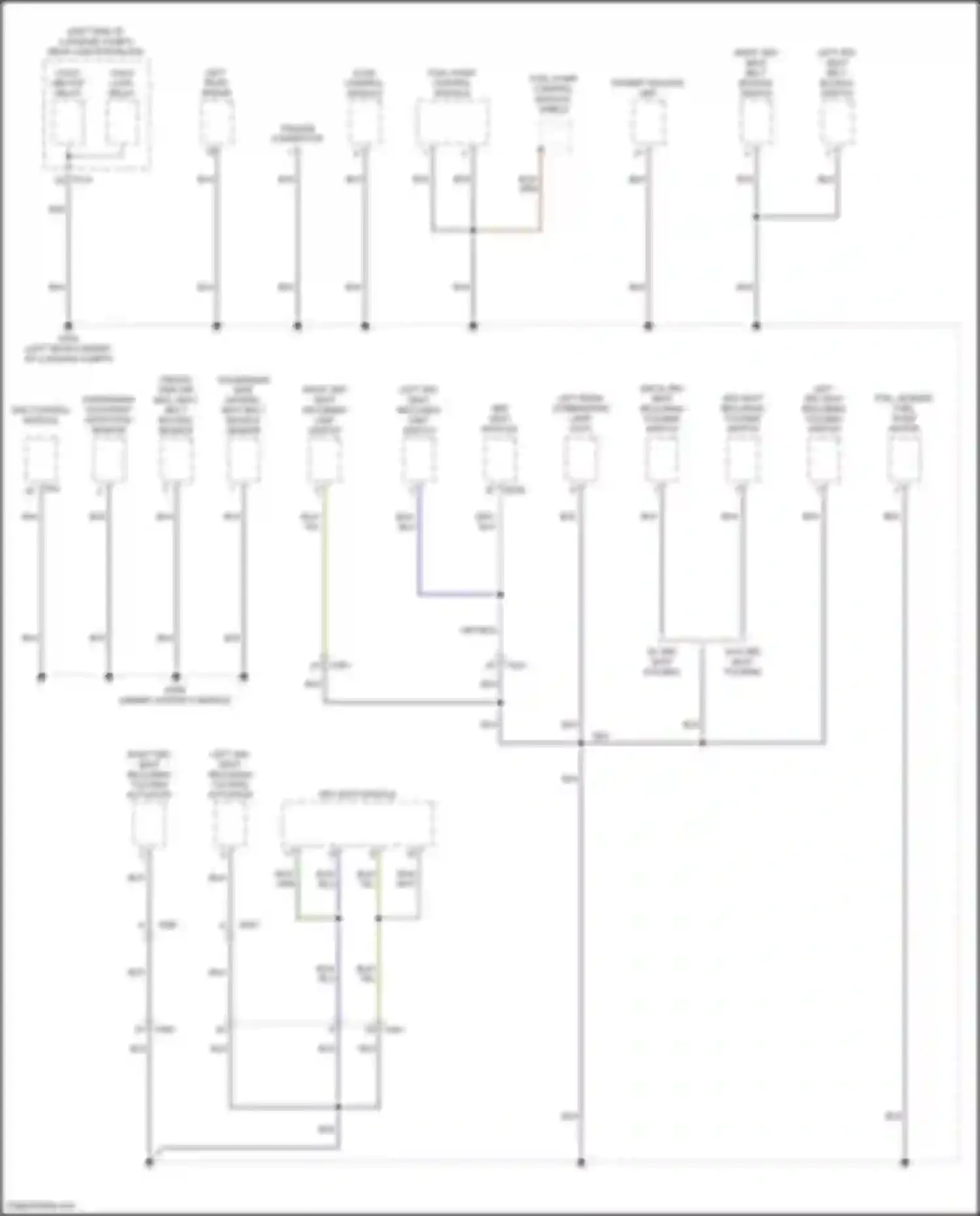 Wiring diagram driver side air bag, seat belt buckle sensor for Genesis GV80 I (2020-2023) (2 of 3)
