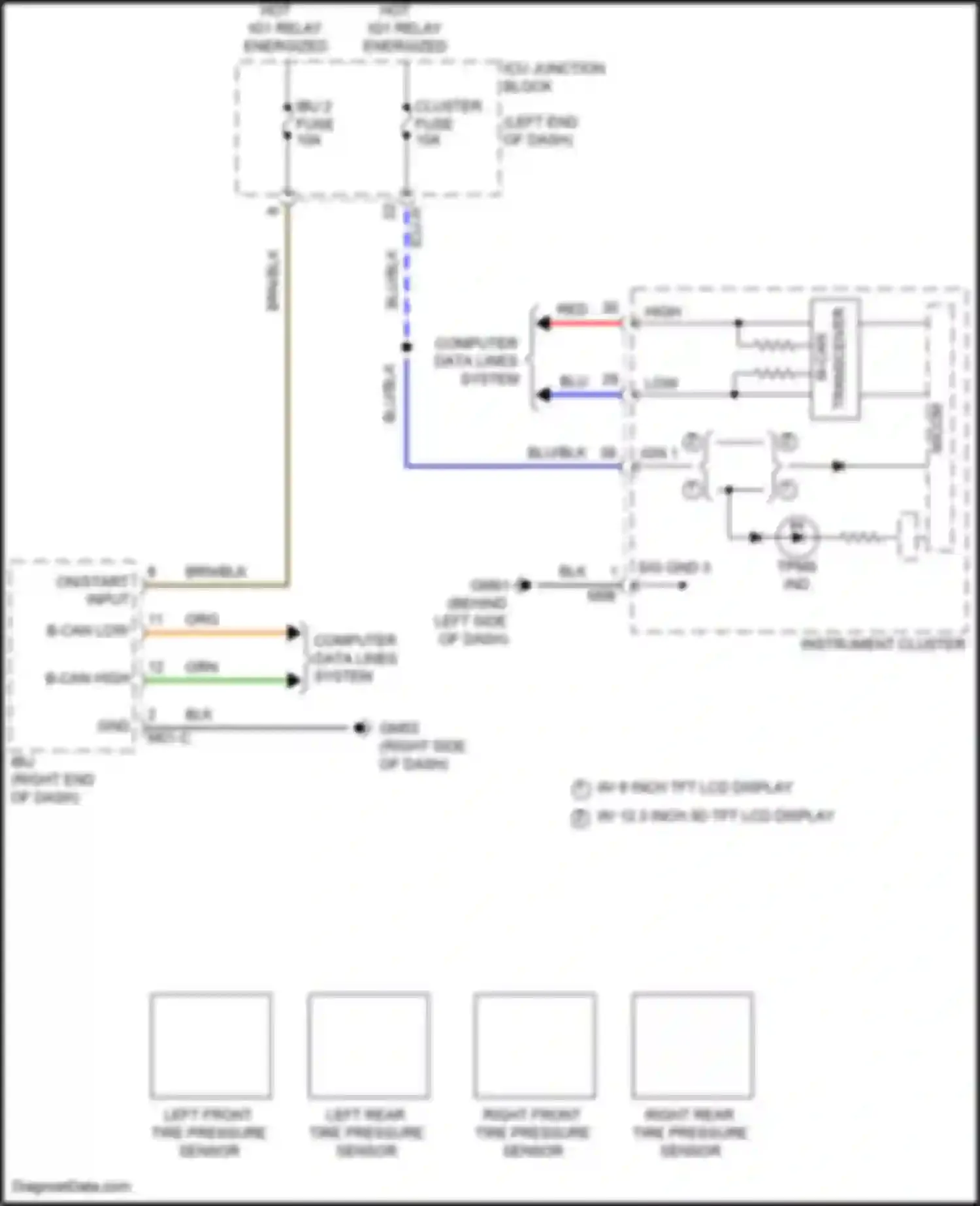Wiring diagram right front tire pressure sensor for Genesis GV80 I (2020-2023) (1 of 1)