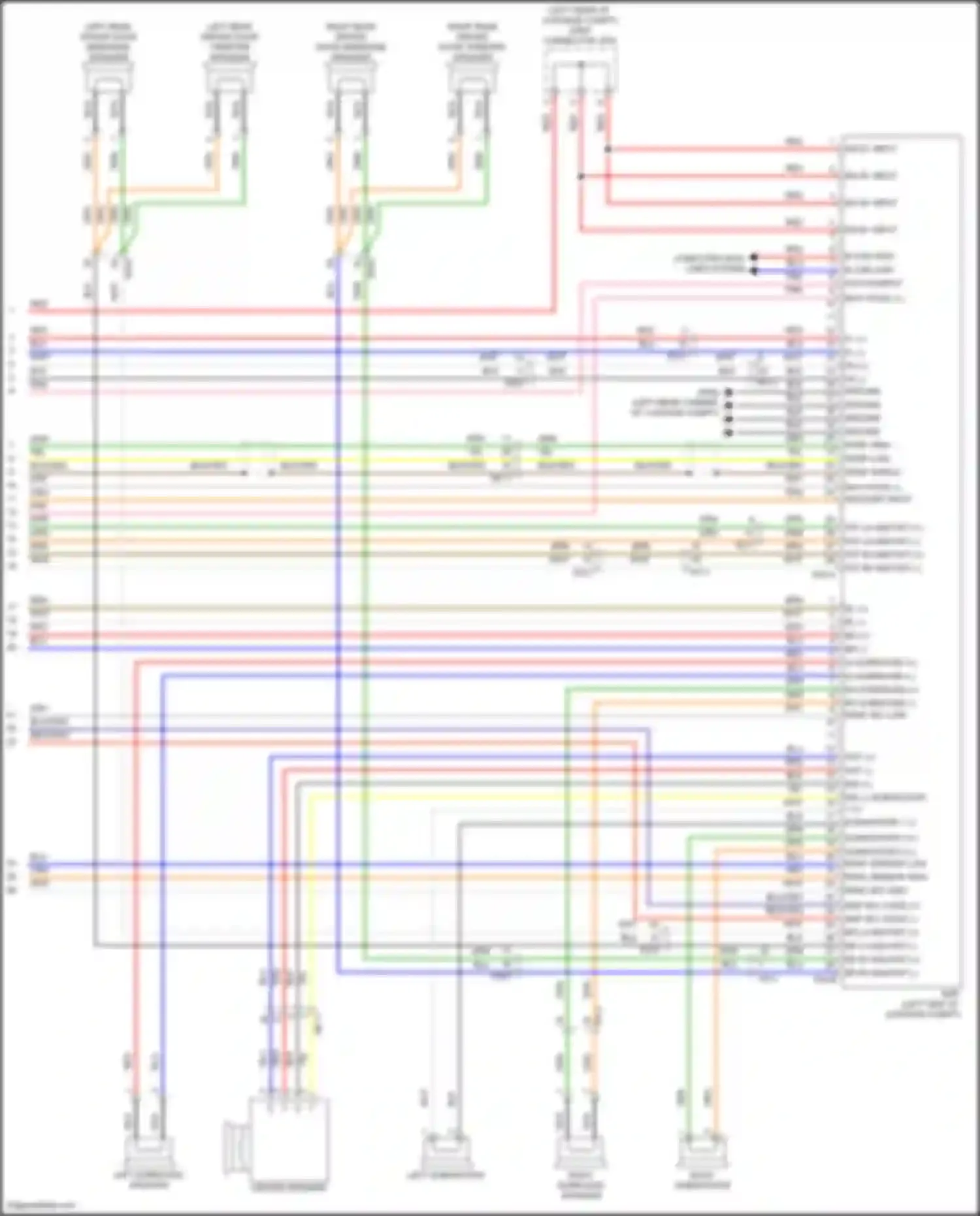Wiring diagram right rear driver door tweeter speaker for Genesis GV80 I (2020-2023) (1 of 2)