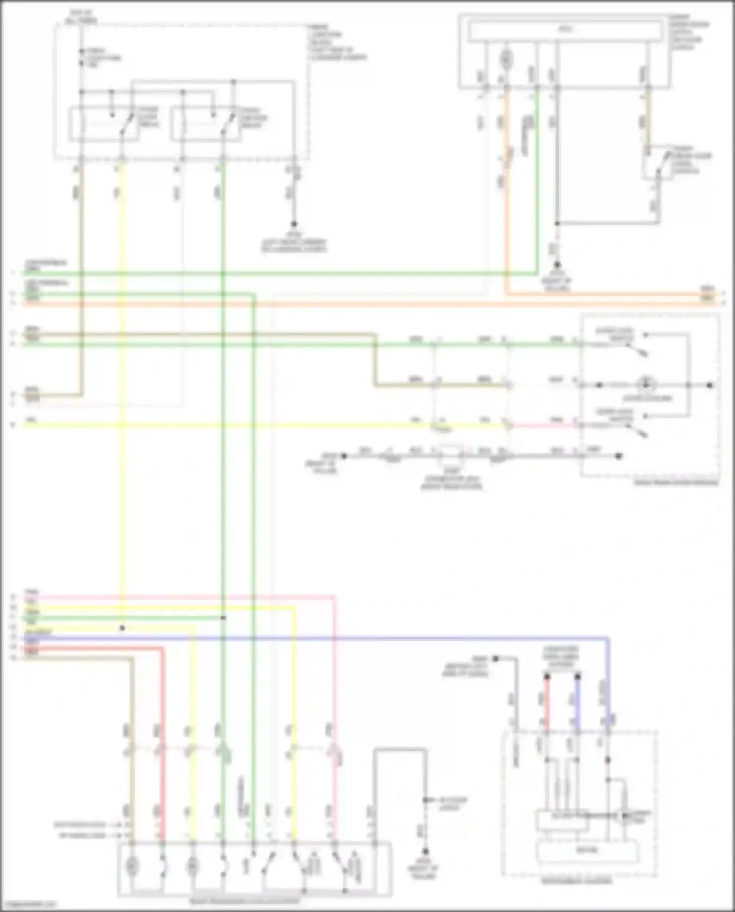 Wiring diagram w/o child lock w/ child lock for Genesis GV80 I (2020-2023) (2 of 8)