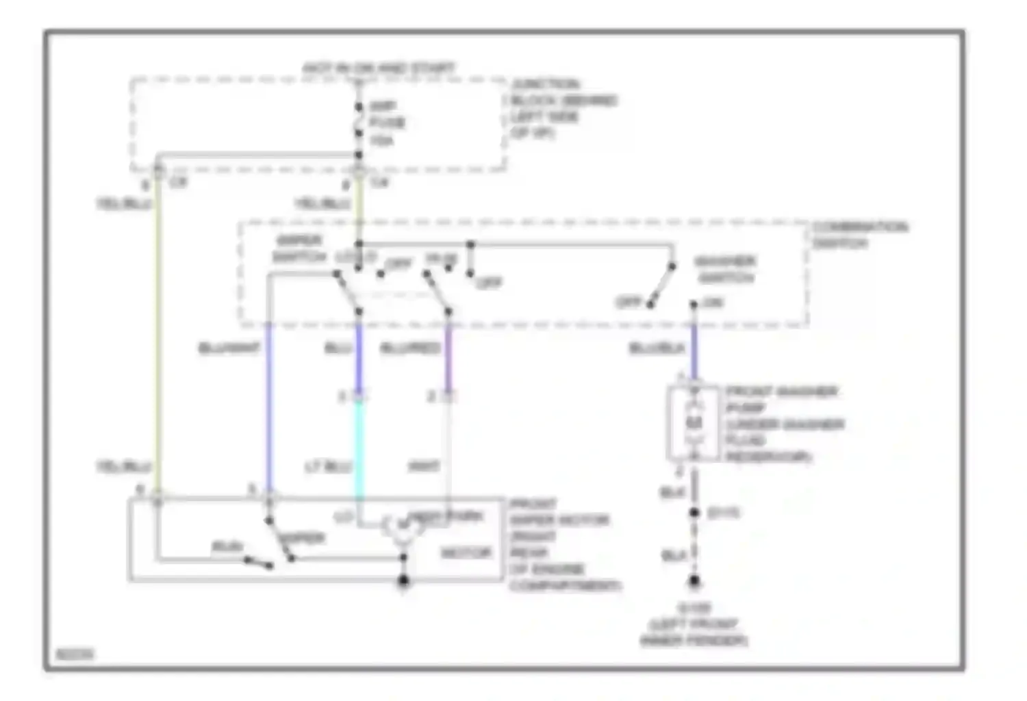 Metro Geo I (1989-1997): 2-speed wiper/washer circuit