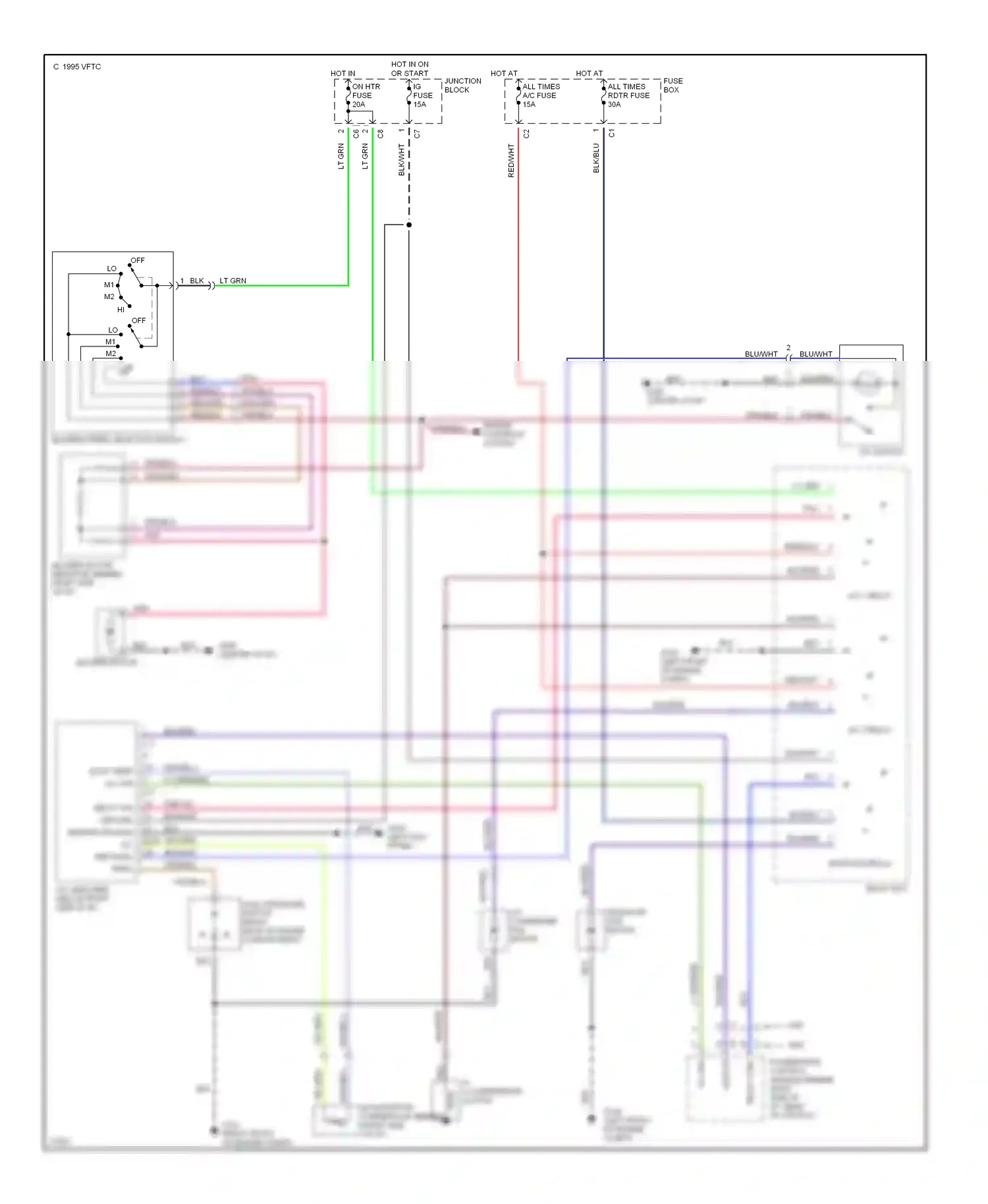 Geo Metro I (1989-1997) engine controls system wiring diagram  (1 of 5)