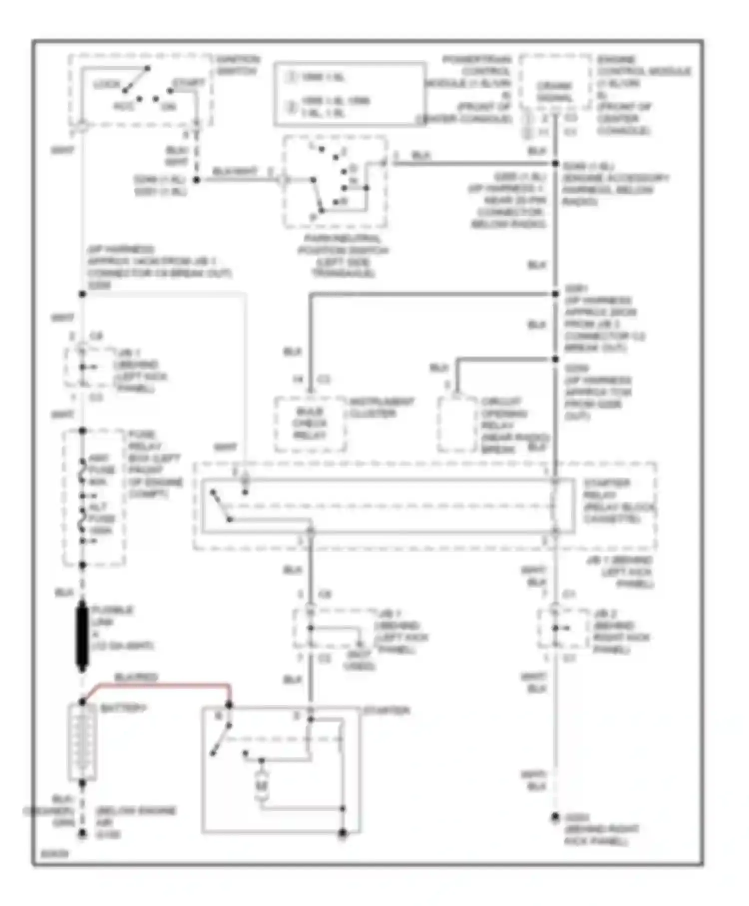 Prizm Geo II (1992-1997): Starting circuit, a/t