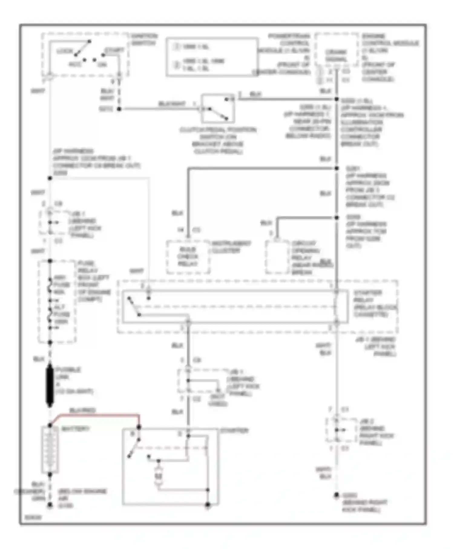 Prizm Geo II (1992-1997): Starting circuit, m/t