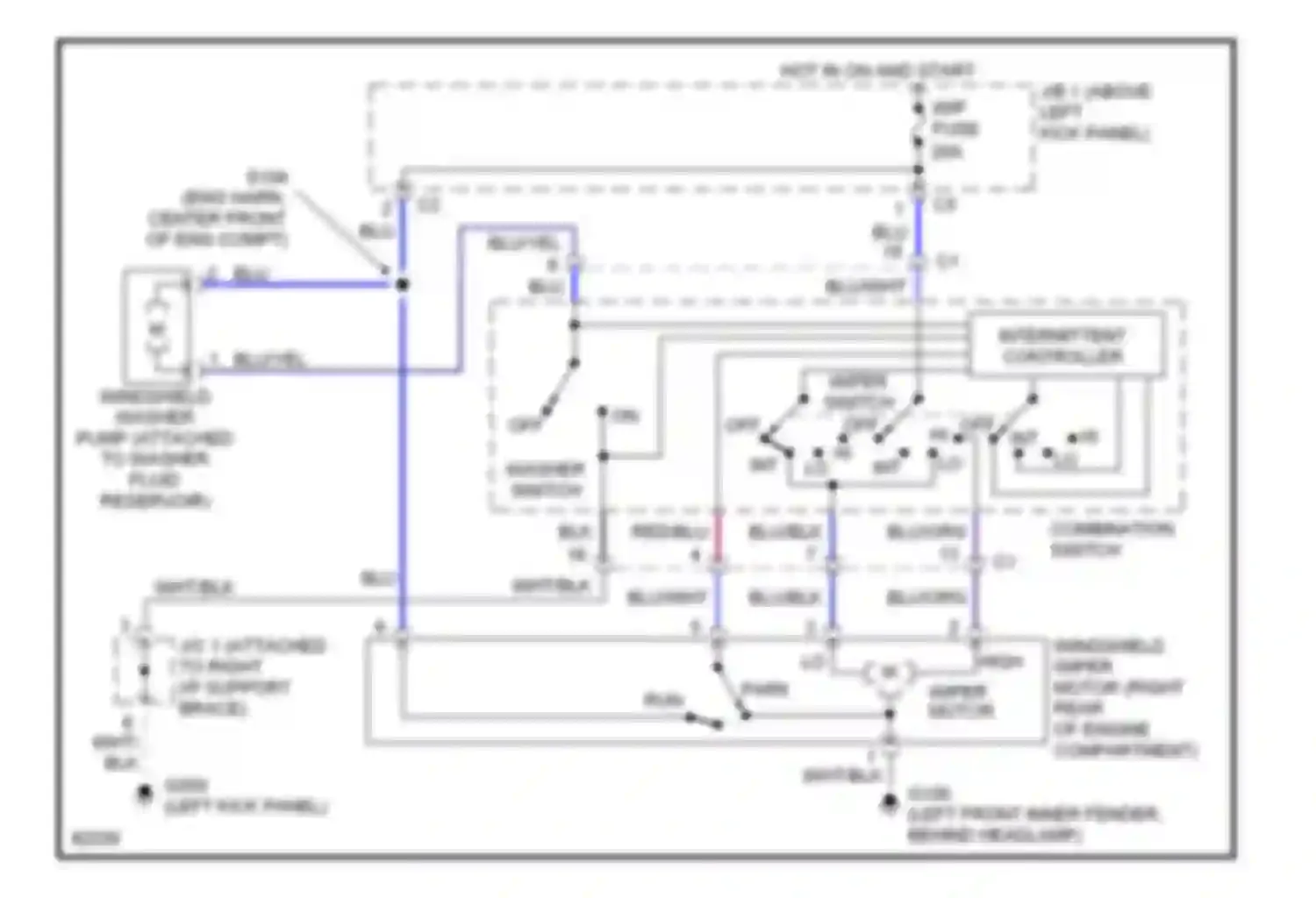 Prizm Geo II (1992-1997): Interval wiper/washer circuit