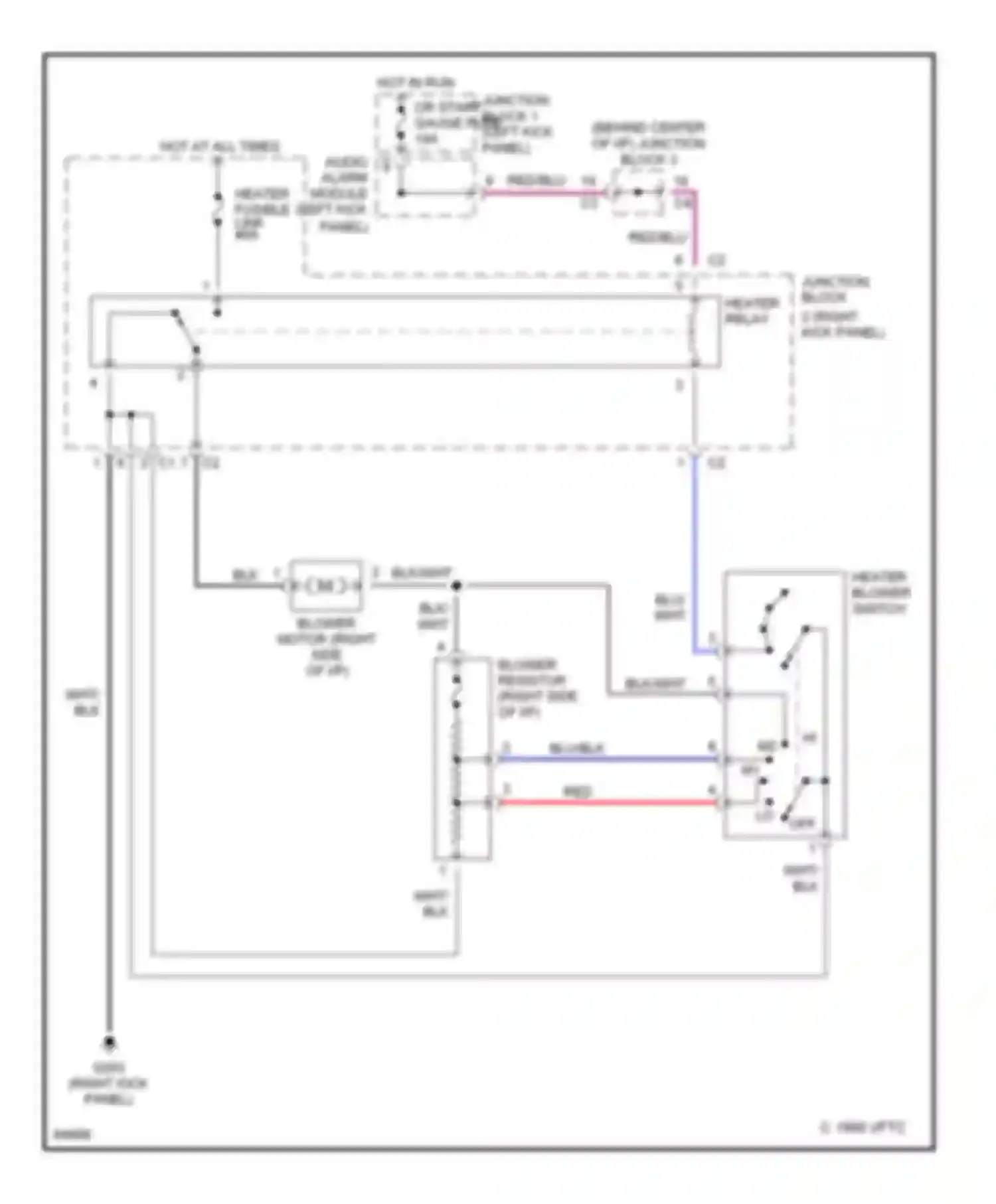 Wiring diagram heater fusible link for Geo Prizm II (1992-1997) (2 of 2)