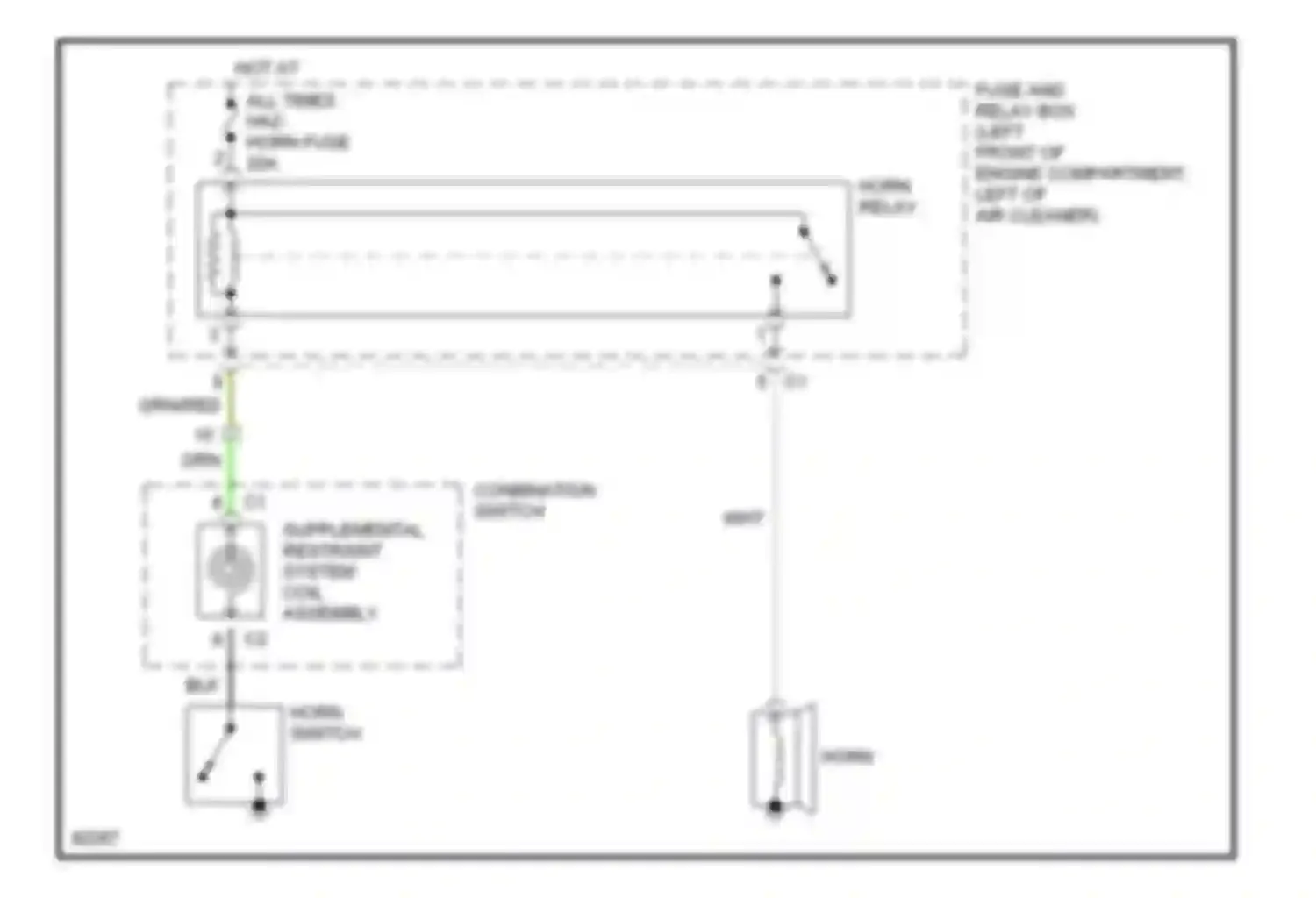 Wiring diagram hot at all times haz-horn fuse for Geo Prizm II (1992-1997) (1 of 1)