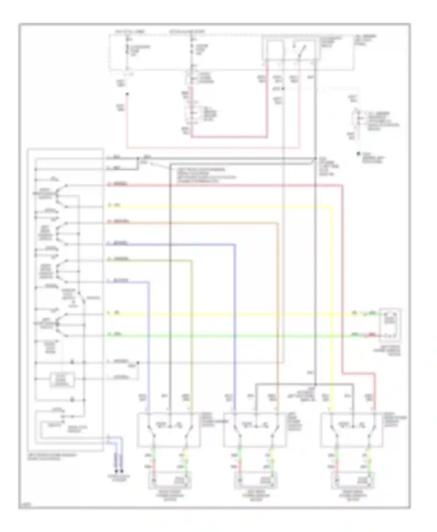 Wiring diagram right front window switch for Geo Prizm II (1992-1997) (1 of 1)