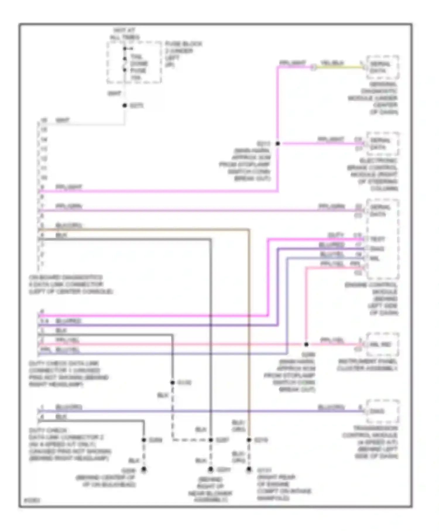 Tracker Geo I (1989-1998): Data link connector circuit
