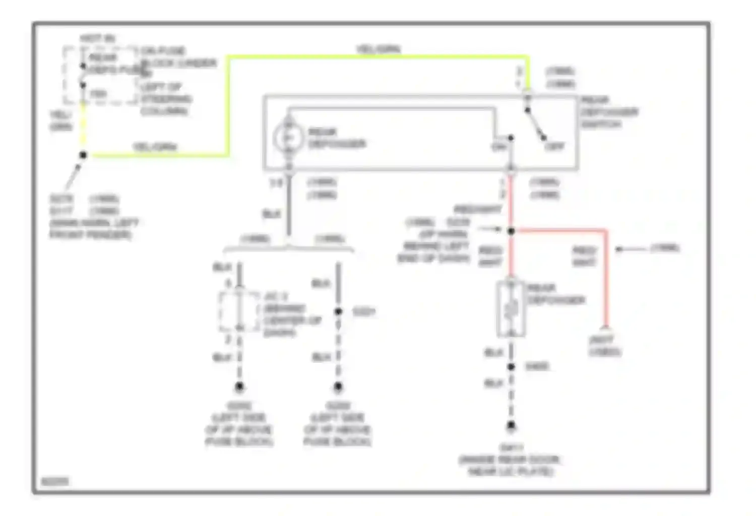 Tracker Geo I (1989-1998): Defogger circuit