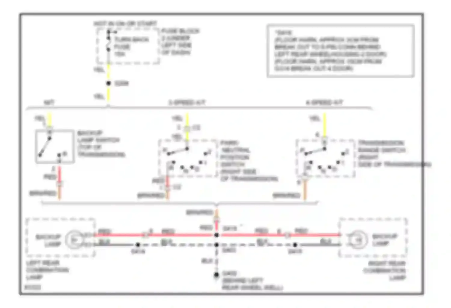 Tracker Geo I (1989-1998): Backup lamps circuit