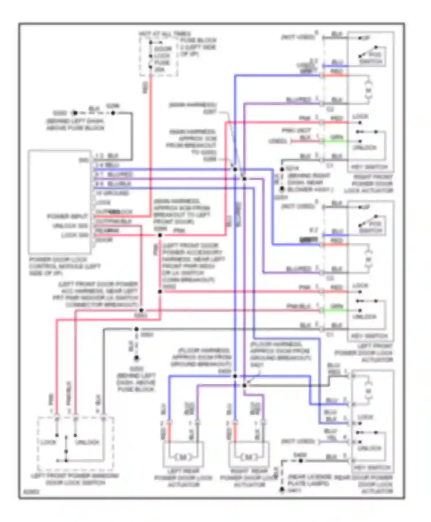 Tracker Geo I (1989-1998): Power door lock circuit