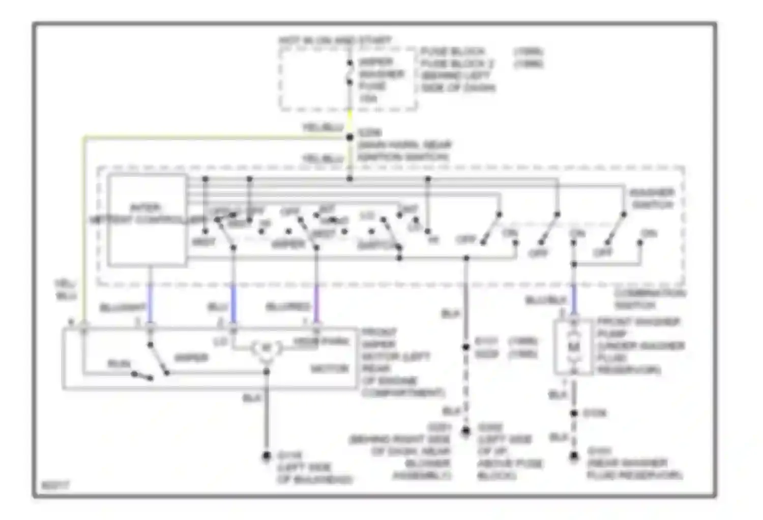 Tracker Geo I (1989-1998): Interval wiper/washer circuit