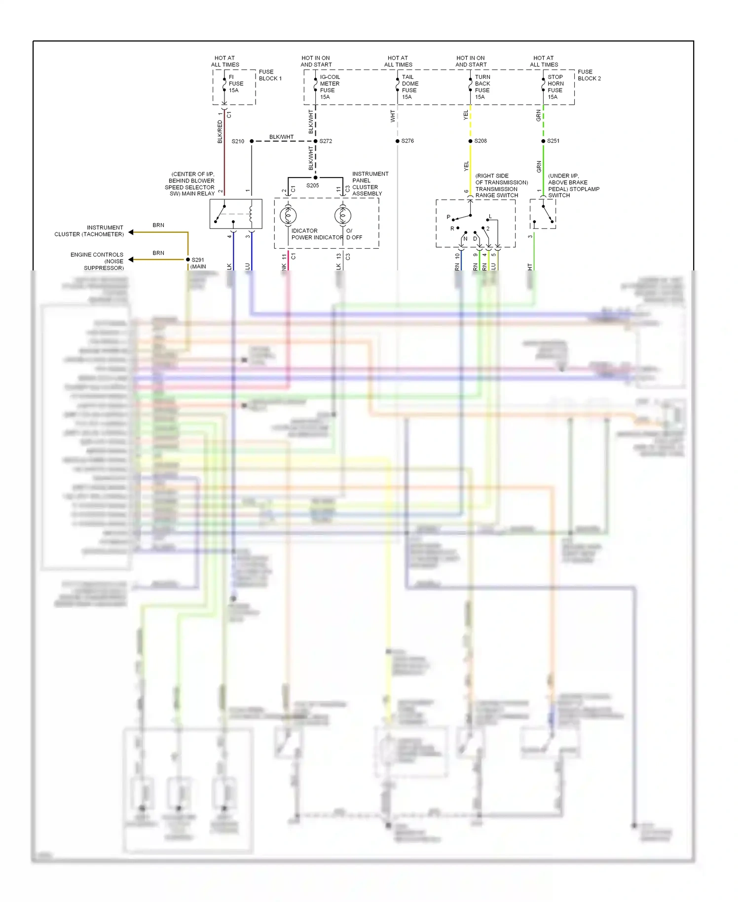 Geo Tracker I (1989-1998) engine control module (ecm) wiring diagram  (1 of 3)
