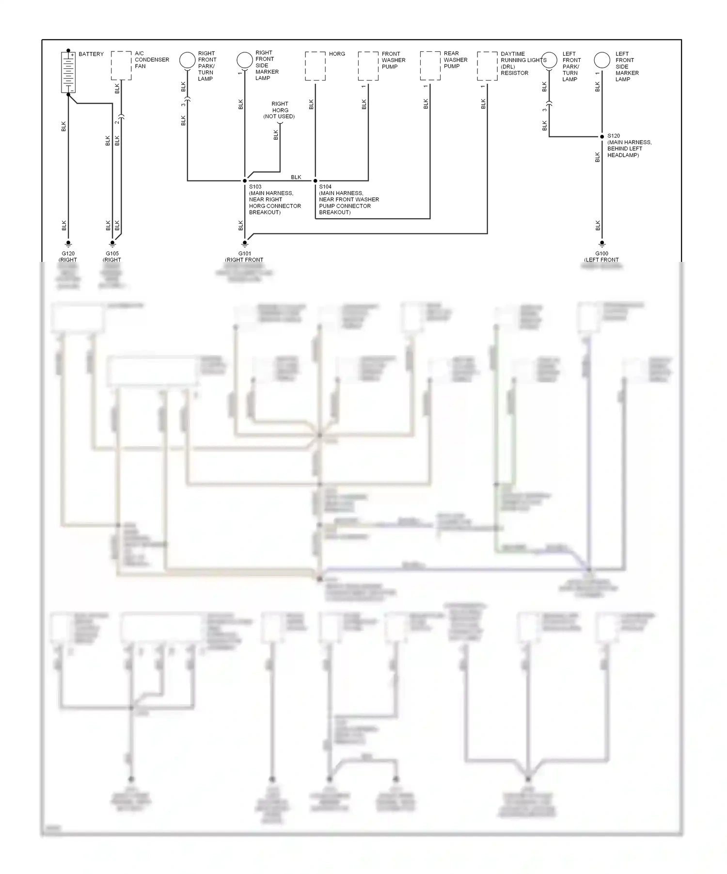 Geo Tracker I (1989-1998) engine control module wiring diagram  (1 of 2)