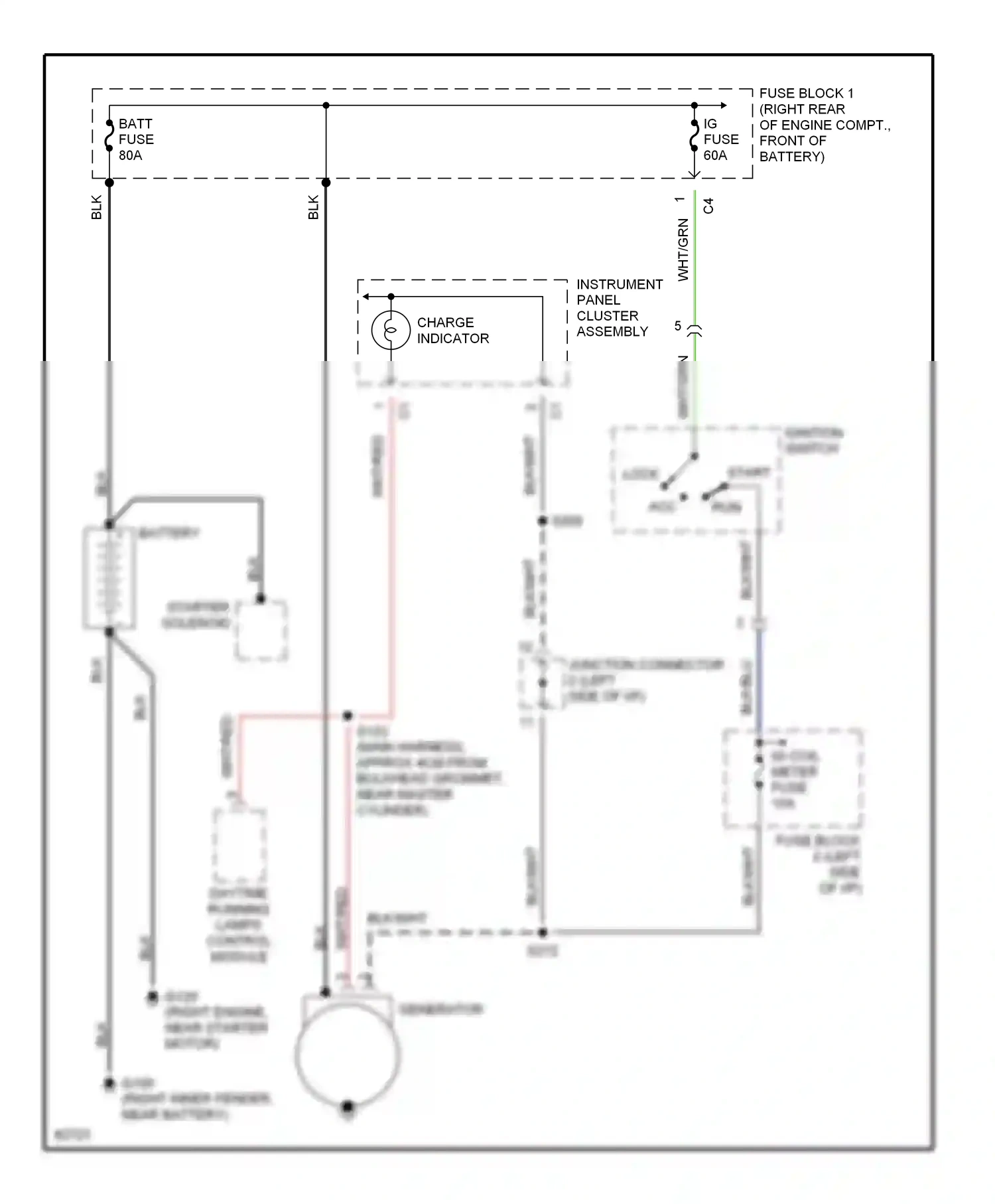 Geo Tracker I (1989-1998) generator wiring diagram  (1 of 2)