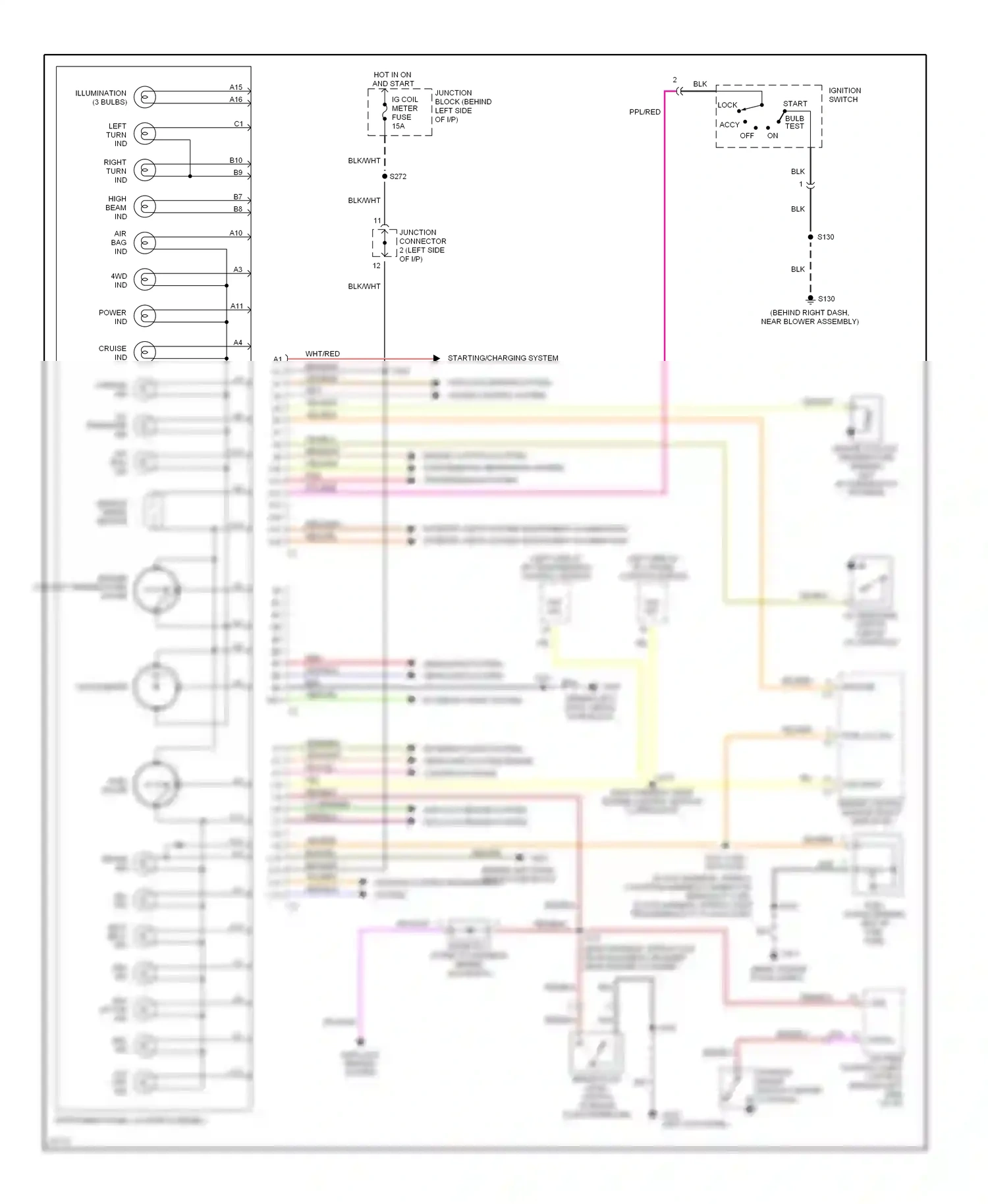 Geo Tracker I (1989-1998) (left kick panel) wiring diagram  (2 of 2)