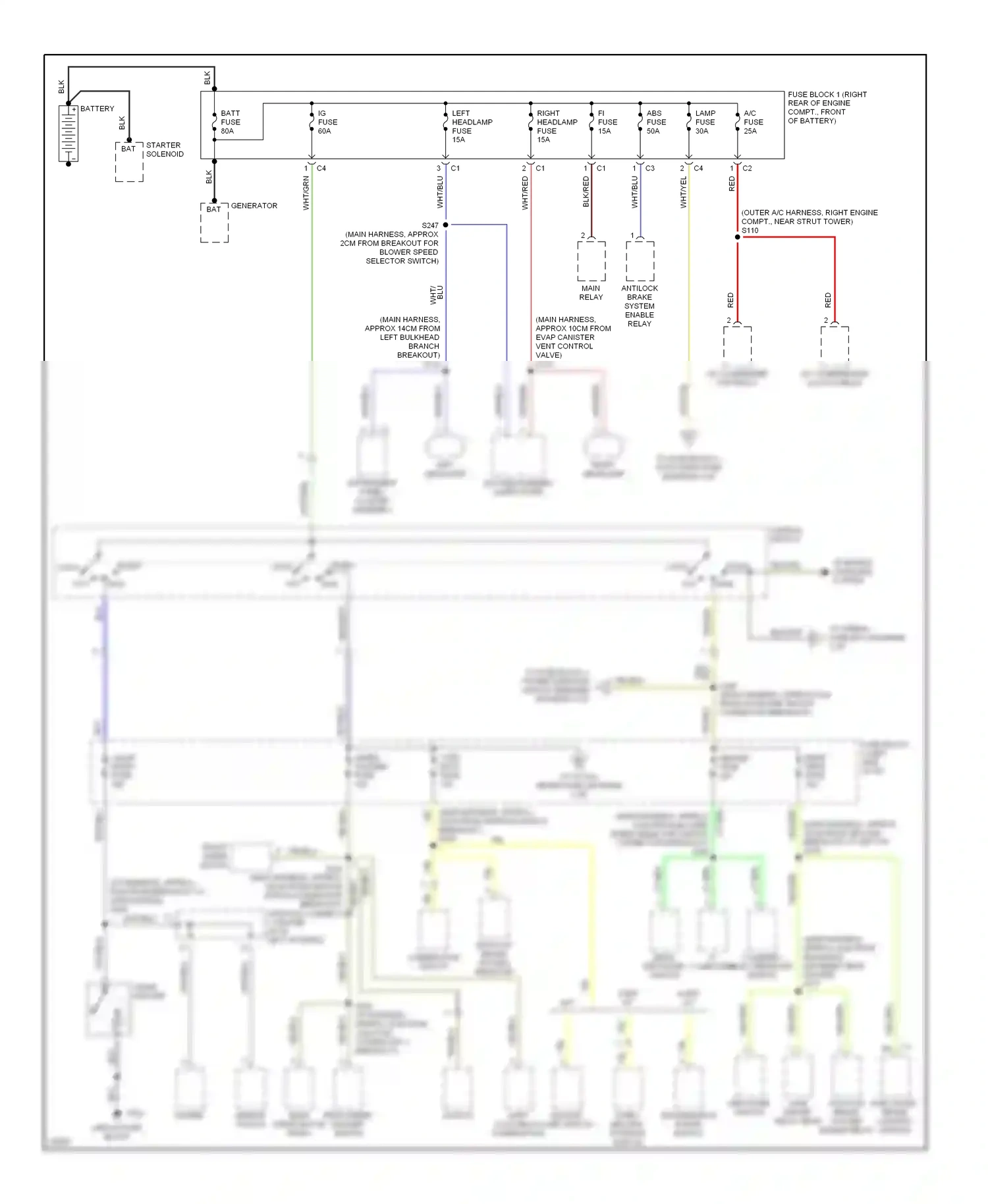 Geo Tracker I (1989-1998) lock wiring diagram  (4 of 8)