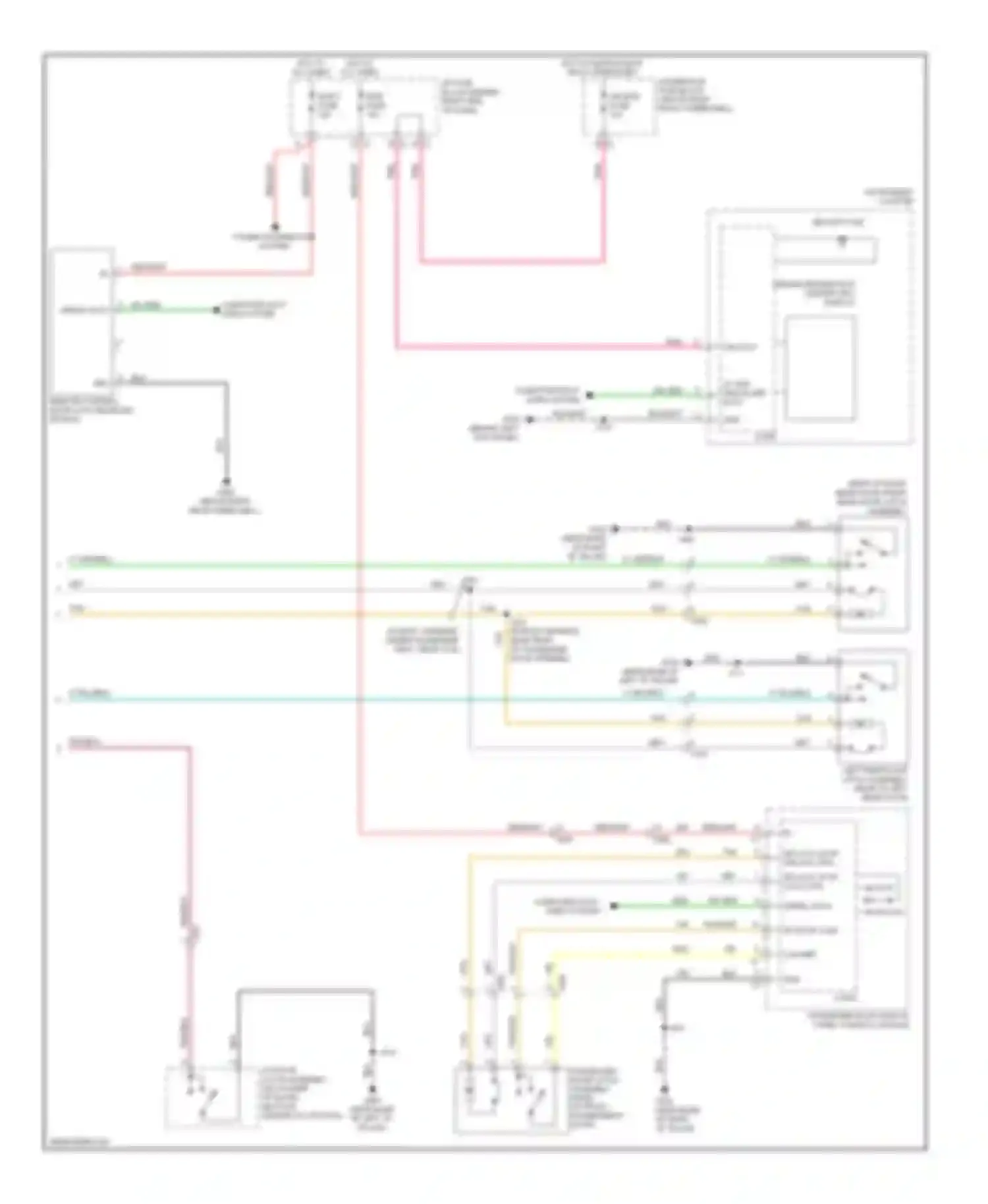 Acadia GMC I facelift (2013-2016): Forced entry circuit, with express up/down (2 of 2)