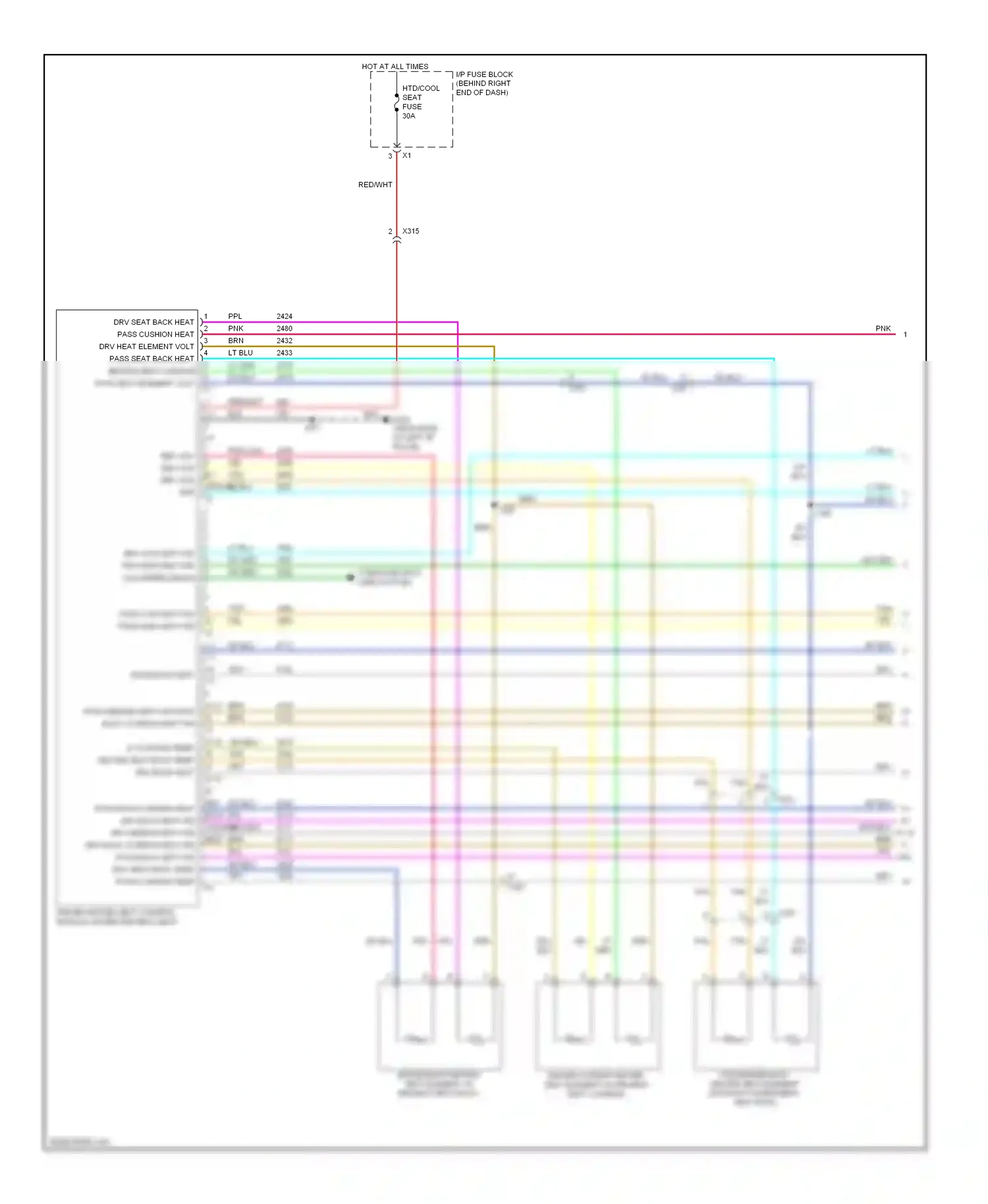 Wiring diagram htd/cool seat fuse for GMC Acadia I facelift (2013-2016) (2 of 5)