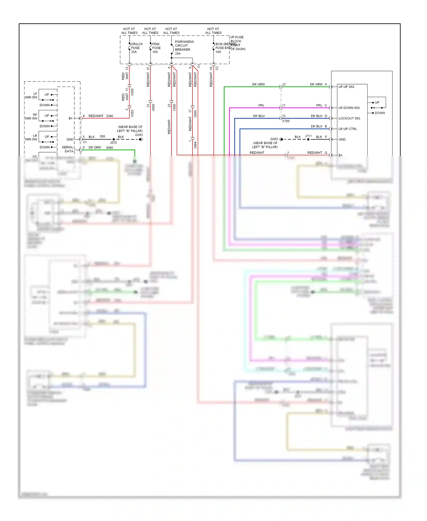 Wiring diagram lr down ctrl for GMC Acadia I facelift (2013-2016) (2 of 4)