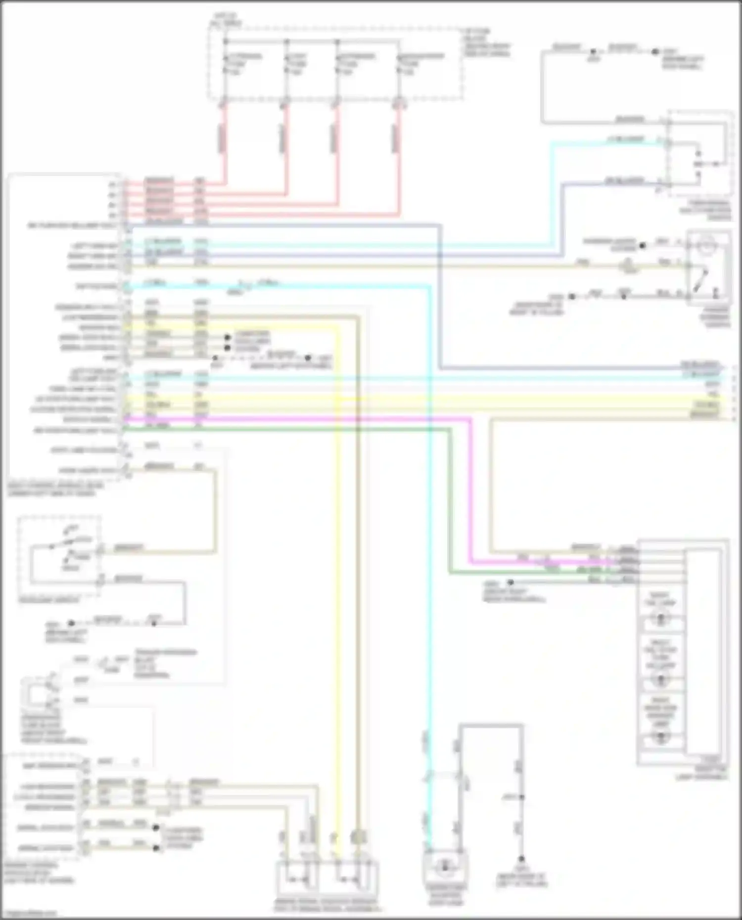 Acadia GMC I facelift (2013-2016): Exterior lamps circuit (1 of 2)