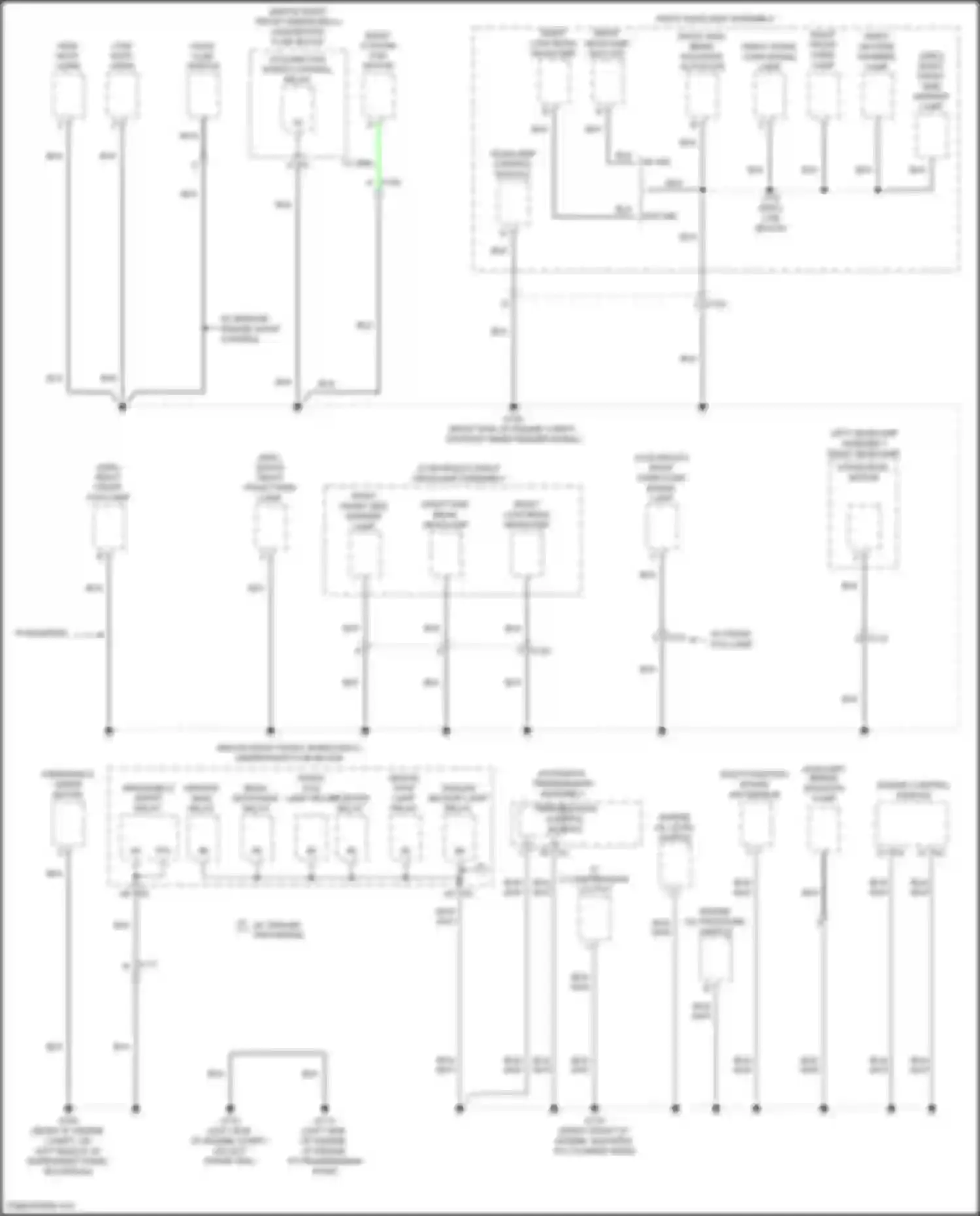 Acadia GMC I facelift (2013-2016): Ground distribution circuit (2 of 6)