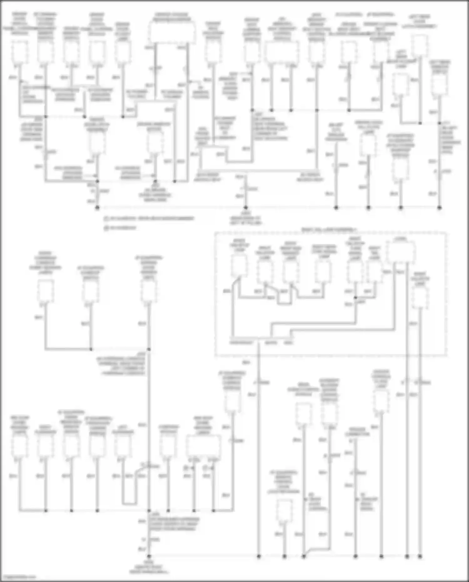 Acadia GMC I facelift (2013-2016): Ground distribution circuit (3 of 6)