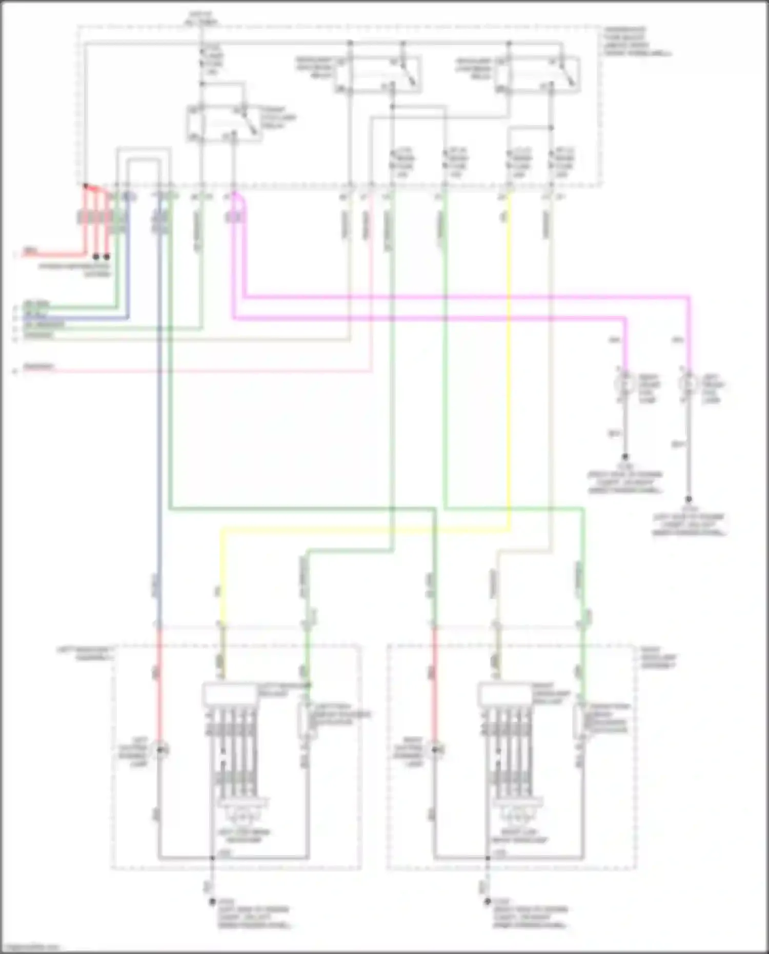 Acadia GMC I facelift (2013-2016): Headlamps circuit, w/ hid projector low beam & halogen projector high beam (2 of 2)