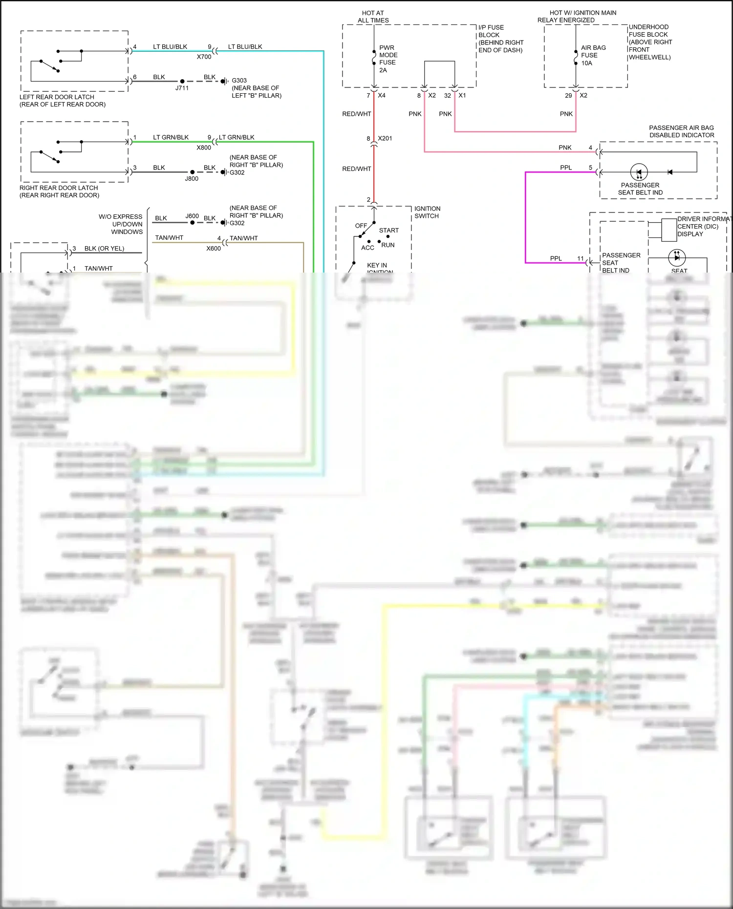 GMC Acadia I facelift (2013-2016) driver door switch panel control module (w/ express up/down windows) wiring diagram  (1 of 1)