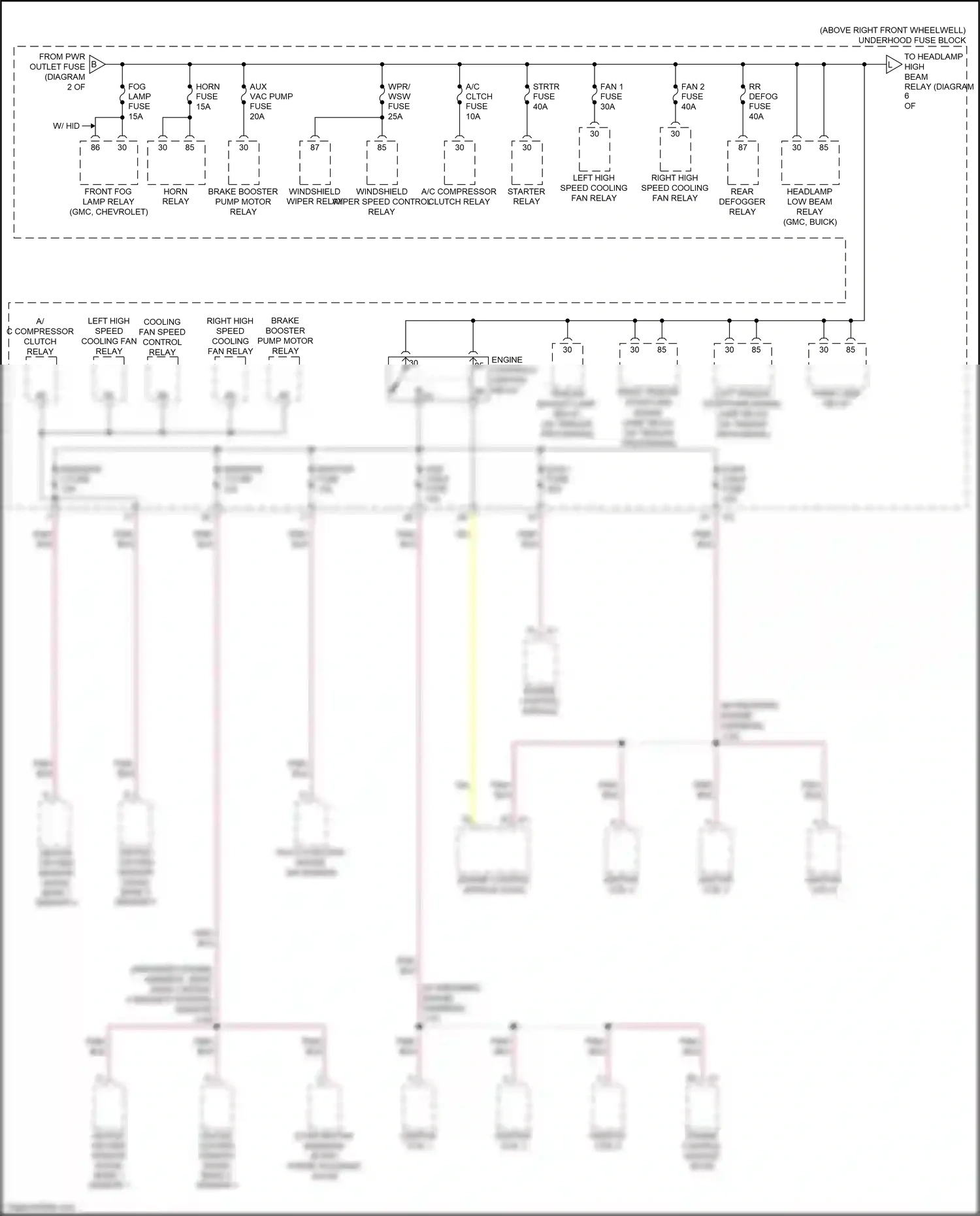 Wiring diagram engine controls ignition relay for GMC Acadia I facelift (2013-2016) (1 of 2)