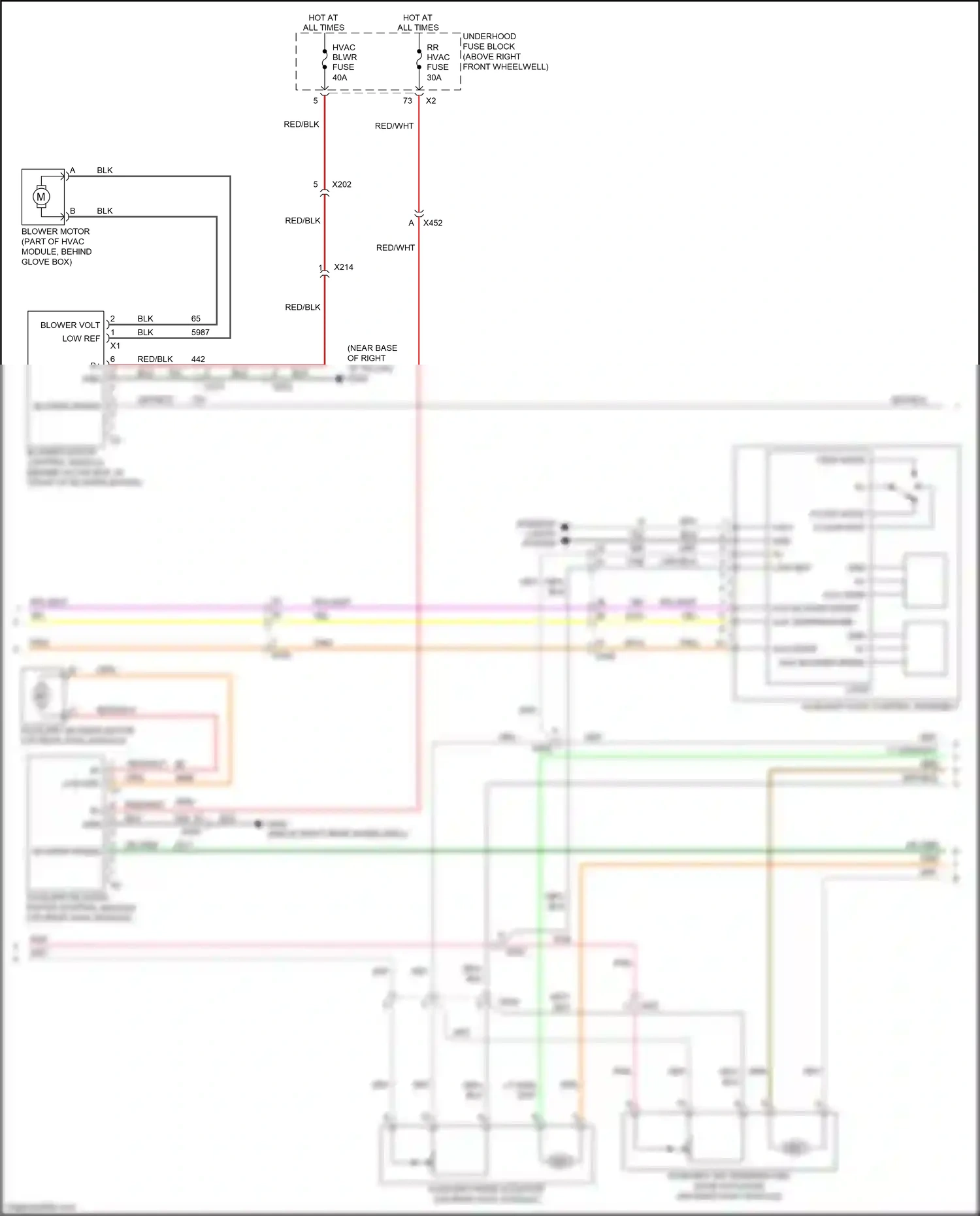 Wiring diagram floor mode for GMC Acadia I facelift (2013-2016) (1 of 2)