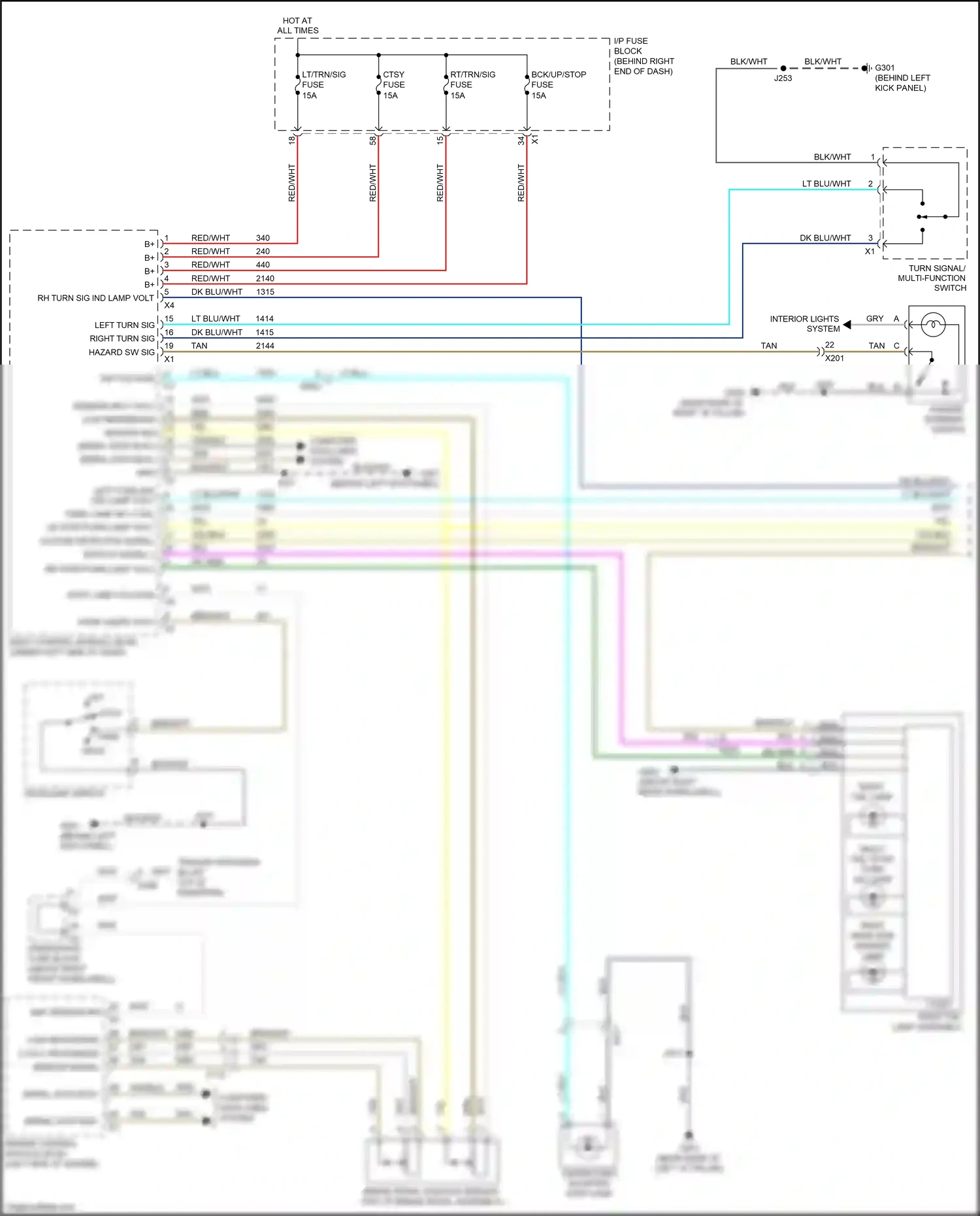 Wiring diagram park head for GMC Acadia I facelift (2013-2016) (1 of 1)
