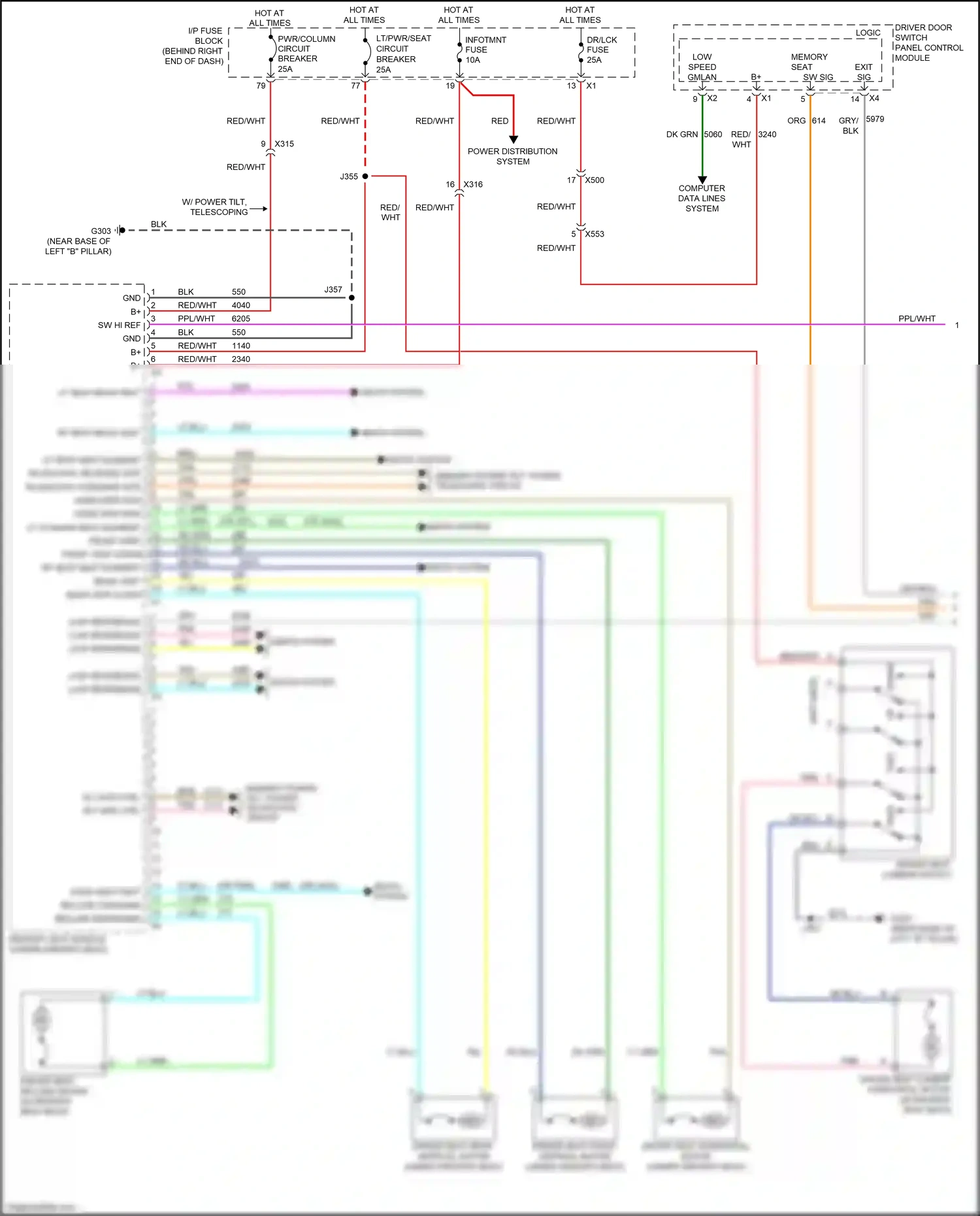 Wiring diagram telescopic forward mtr for GMC Acadia I facelift (2013-2016) (1 of 1)