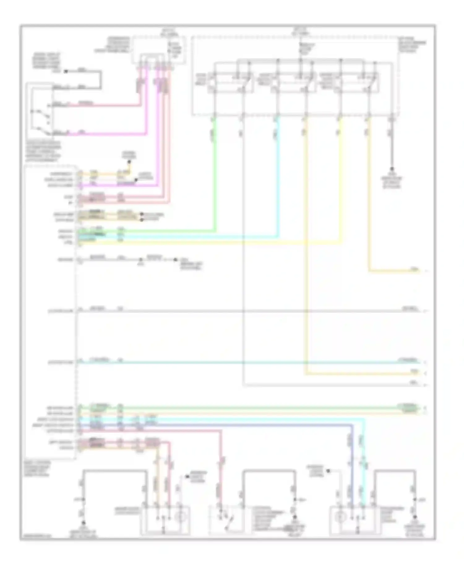 Acadia GMC I (2006-2013): Forced entry circuit, without express up/down windows (1 of 2)