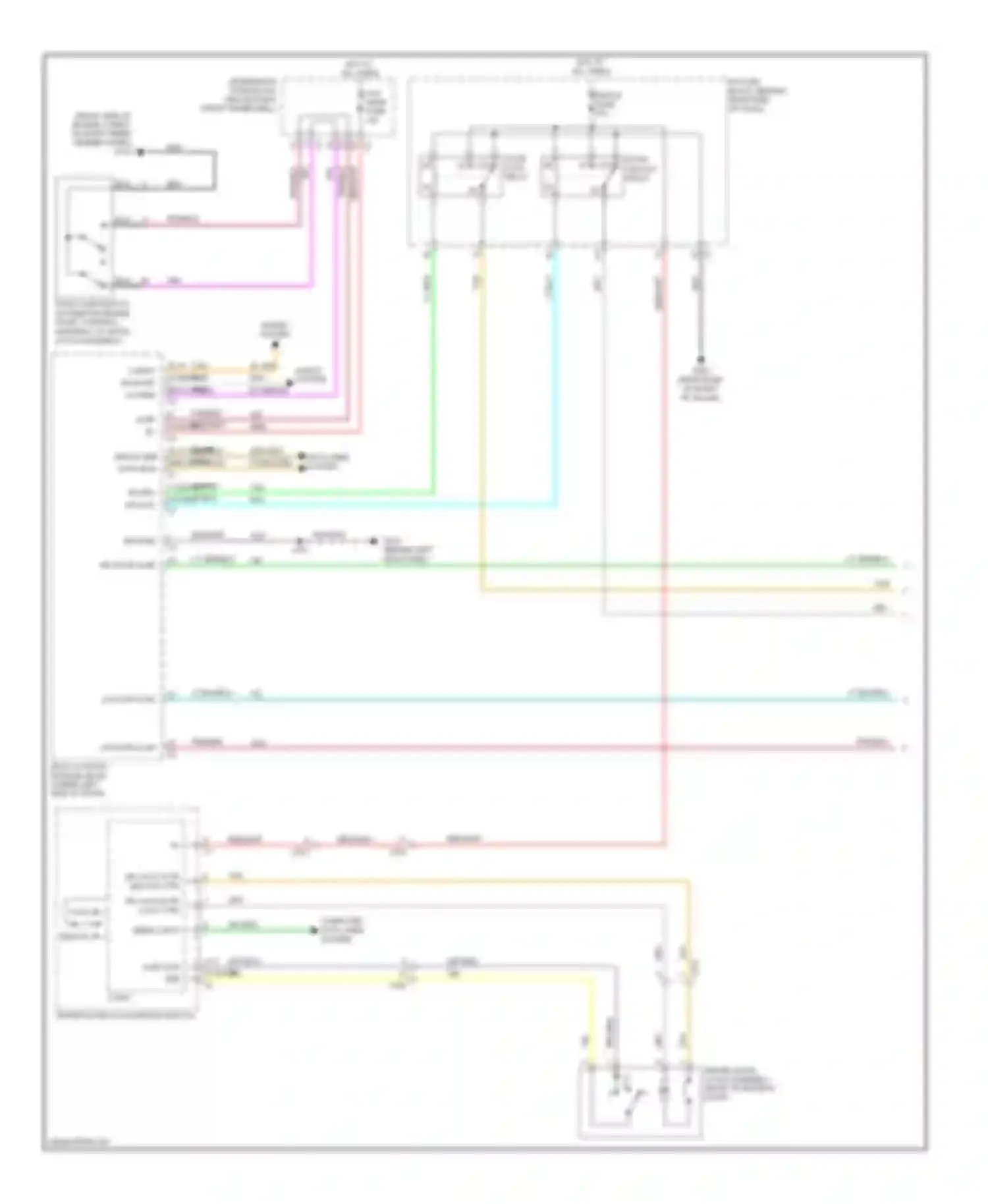 Acadia GMC I (2006-2013): Power door locks circuit, with express up/down windows (1 of 2)