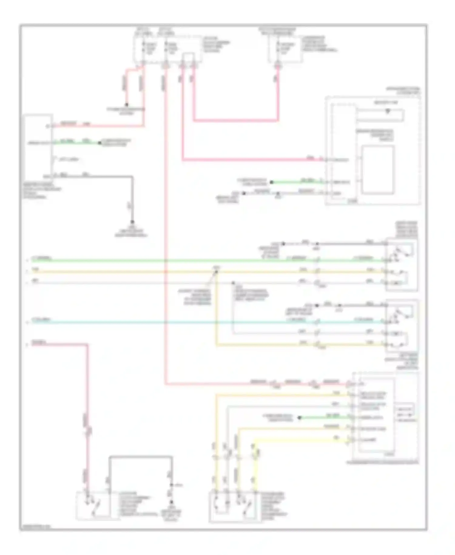 Acadia GMC I (2006-2013): Power door locks circuit, with express up/down windows (2 of 2)