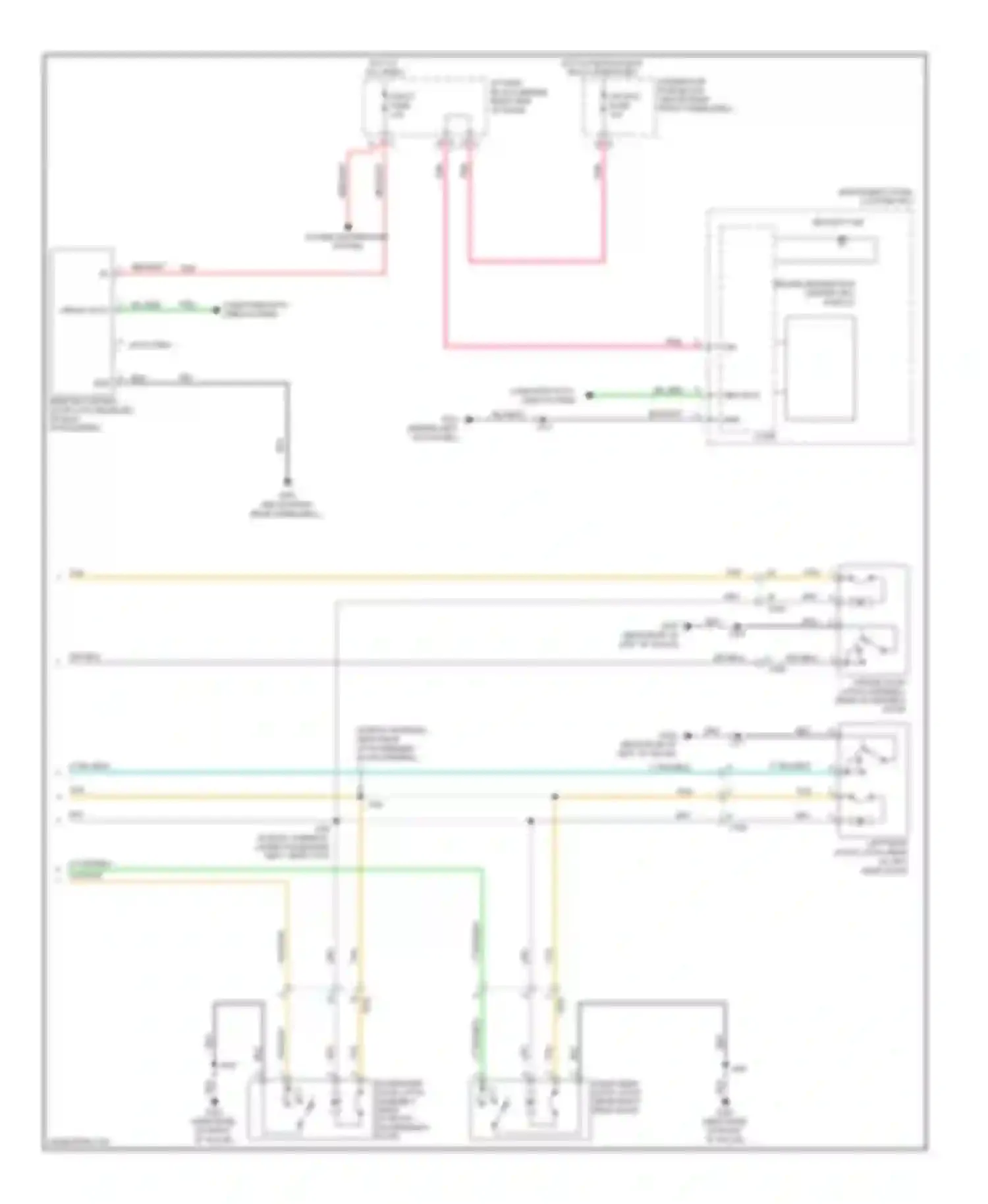 Acadia GMC I (2006-2013): Power door locks circuit, without express up/down windows (2 of 2)