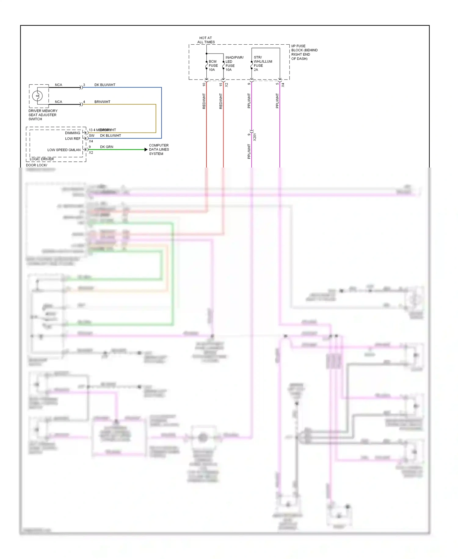 GMC Acadia I (2006-2013) clock wiring diagram  (1 of 1)