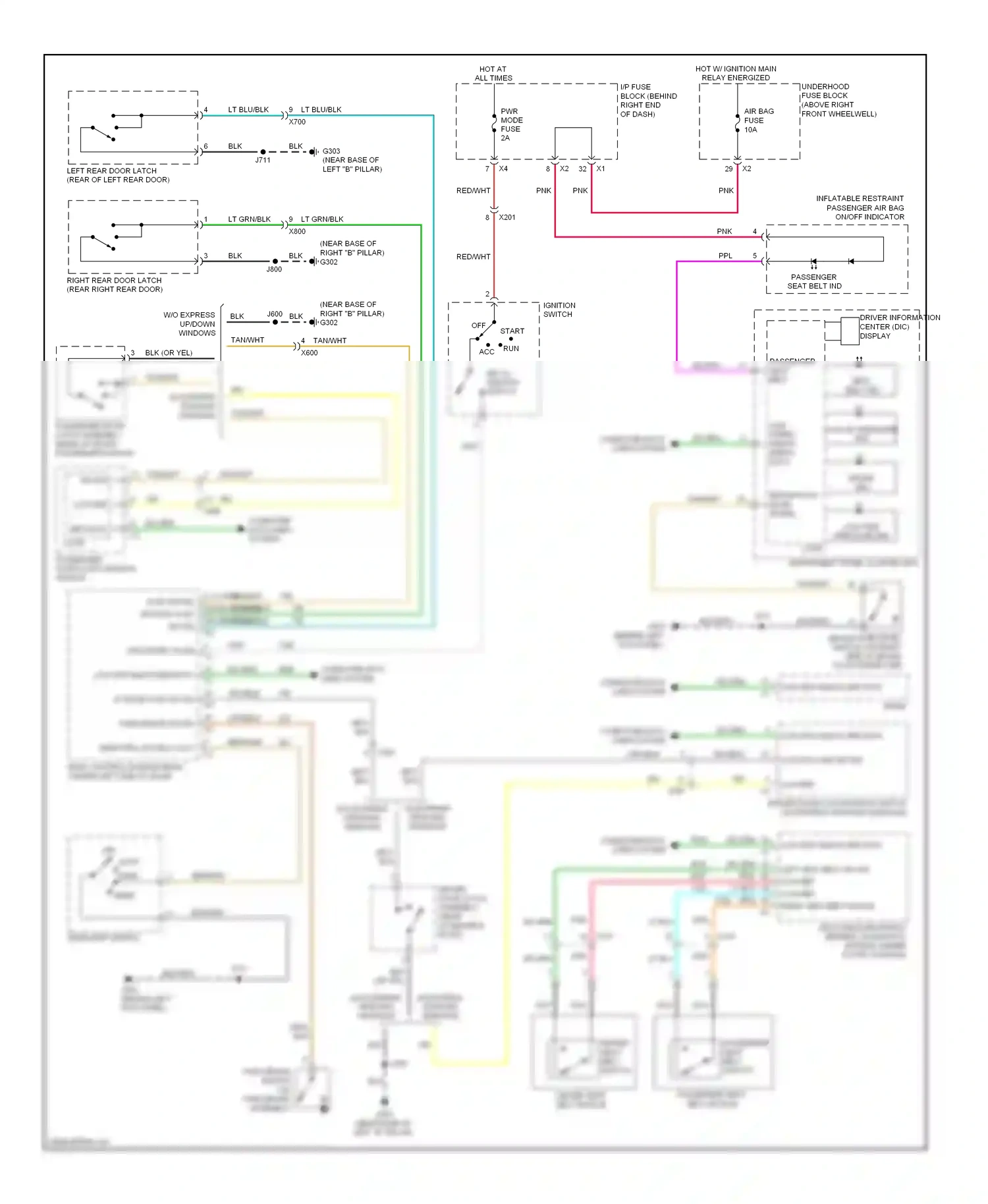 Wiring diagram driver seat belt switch for GMC Acadia I (2006-2013) (1 of 1)